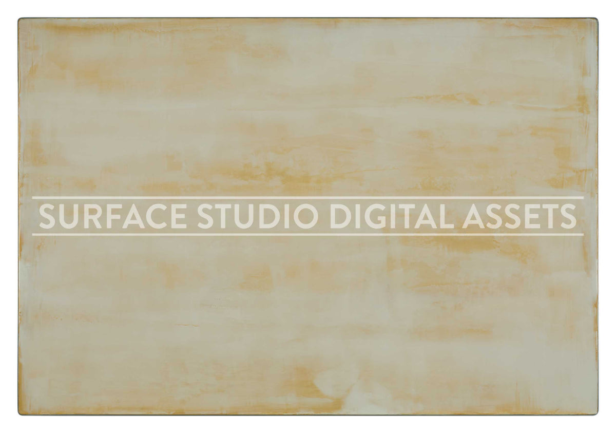 Light Cream Orange Venetian Plaster Surface photographed directly from above including edges. Surface background stock image with a "Surface Studio Digital Assets" watermark for commercial, e-commerce, editorial, product, beauty, food, beverage, still life photography. Hand-made plaster surface for packaging photography and brand imagery.