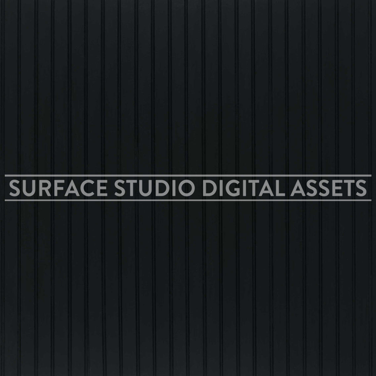 Matte Black Beadboard Wood Surface photographed directly from above. Surface background stock image with a "Surface Studio Digital Assets" watermark for commercial, e-commerce, editorial, product, beauty, food, beverage, still life photography, interior design renders.