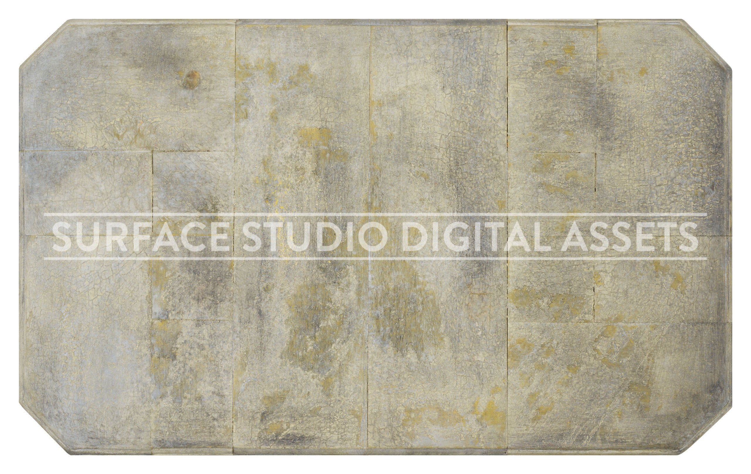 Mossy Grey Crackle Planked Wood Surface background stock image with a "Surface Studio Digital Assets" watermark for commercial, e-commerce, editorial, product, beauty, food, beverage, still life photography.