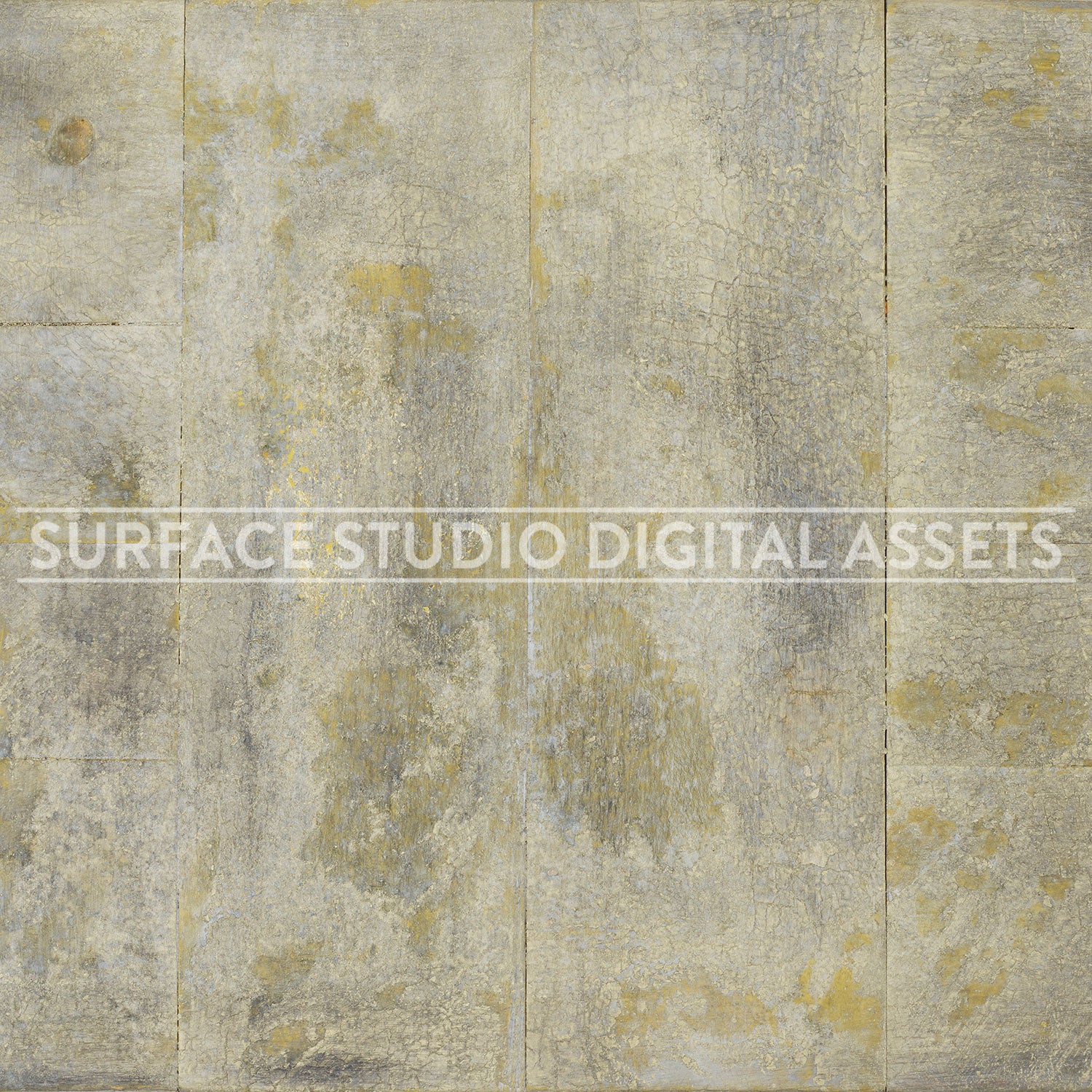 Mossy Grey Crackle Planked Wood Surface background stock image with a "Surface Studio Digital Assets" watermark for commercial, e-commerce, editorial, product, beauty, food, beverage, still life photography.