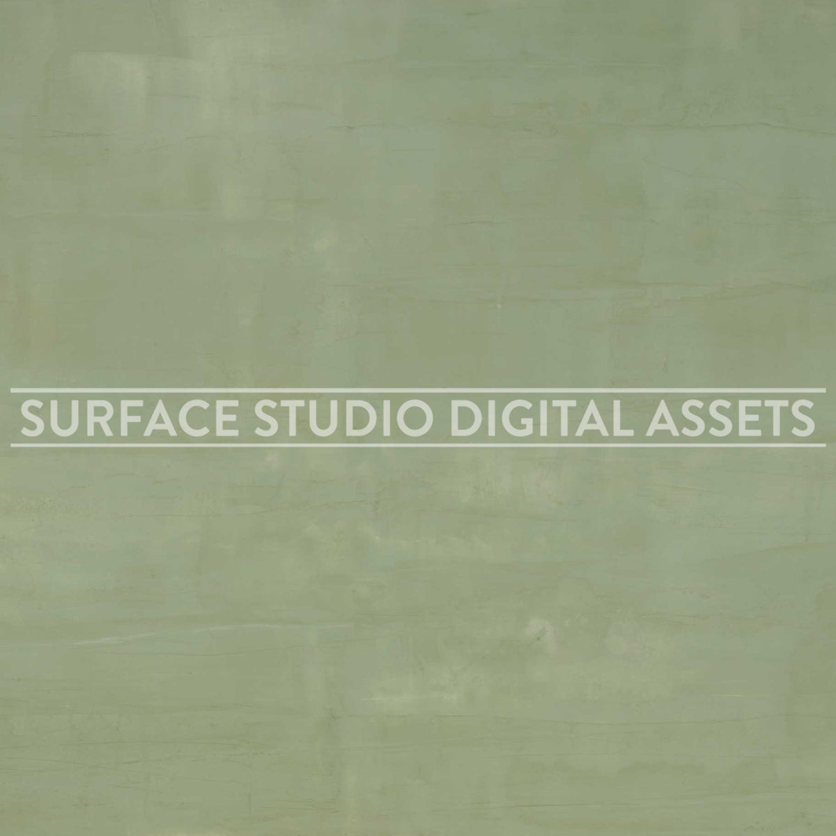 Light Green Ocean Mist Venetian Plaster Surface photographed directly from above. Surface background stock image with a "Surface Studio Digital Assets" watermark for commercial, e-commerce, editorial, product, beauty, food, beverage, still life photography. Hand-made plaster surface for packaging photography and brand imagery.