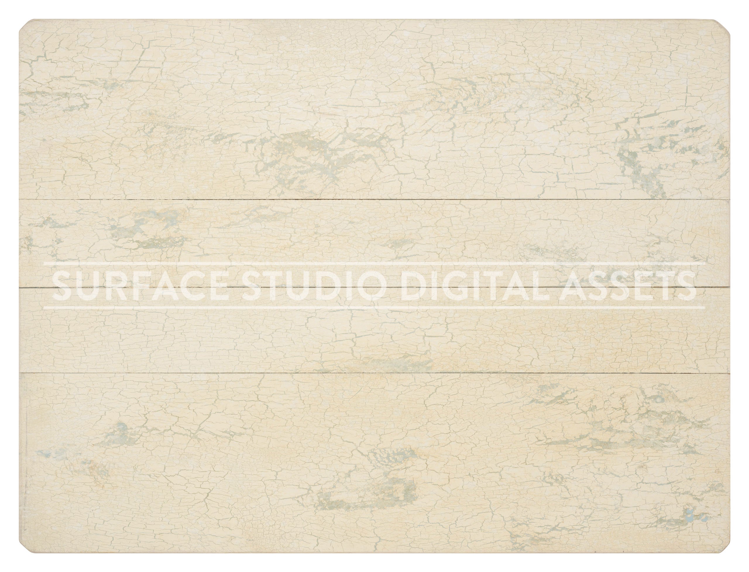 Off-White Over Blue Crackle Planked Wood Surface background stock image with a "Surface Studio Digital Assets" watermark for commercial, e-commerce, editorial, product, beauty, food, beverage, still life photography.