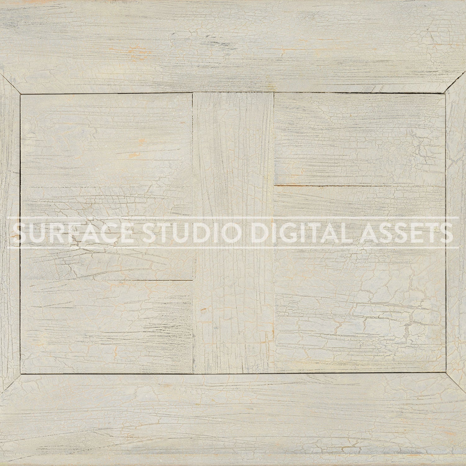 Off-White Paneled Crackled Wood Surface background stock image with a "Surface Studio Digital Assets" watermark for commercial, e-commerce, editorial, product, beauty, food, beverage, still life photography.