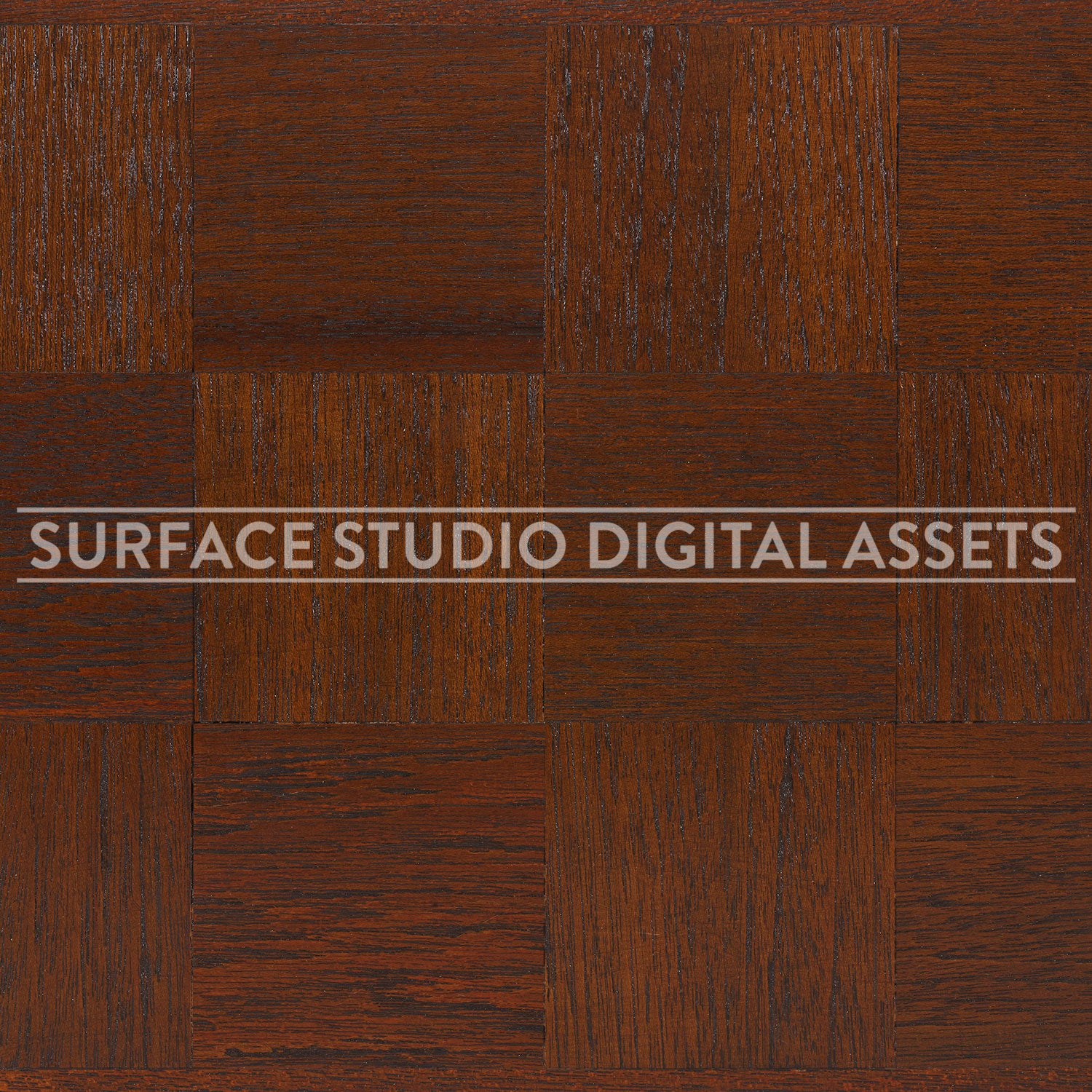 Teak Checkerboard Wood Surface background stock image with a "Surface Studio Digital Assets" watermark for commercial, e-commerce, editorial, product, beauty, food, beverage, still life photography.