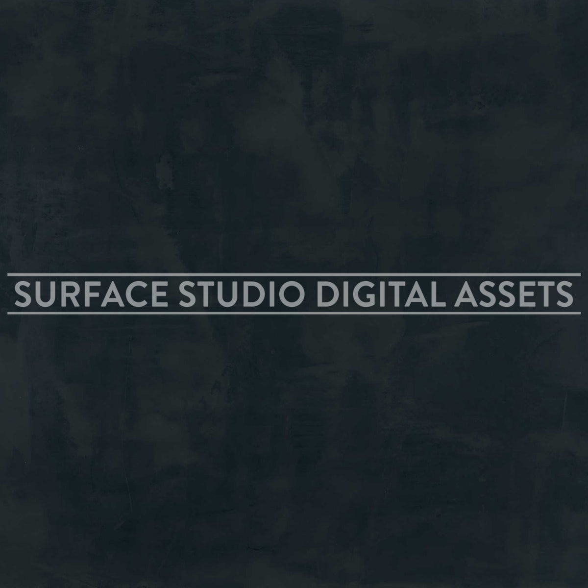 Westcott Grey Black Venetian Plaster Surface photographed directly from above. Surface background stock image with a "Surface Studio Digital Assets" watermark for commercial, e-commerce, editorial, product, beauty, food, beverage, still life photography. Hand-made plaster surface for packaging photography and brand imagery.