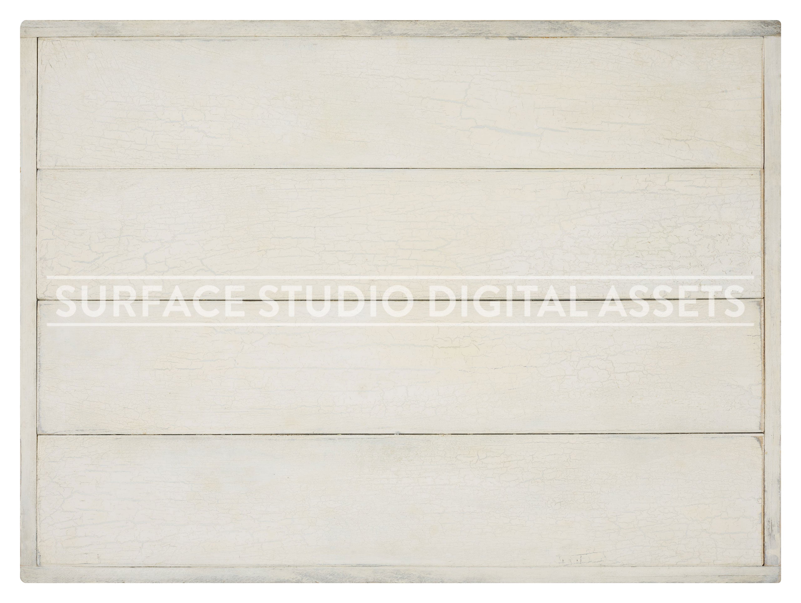 White Crackle Pine Planked Surface background stock image with a "Surface Studio Digital Assets" watermark for commercial, e-commerce, editorial, product, beauty, food, beverage, still life photography.