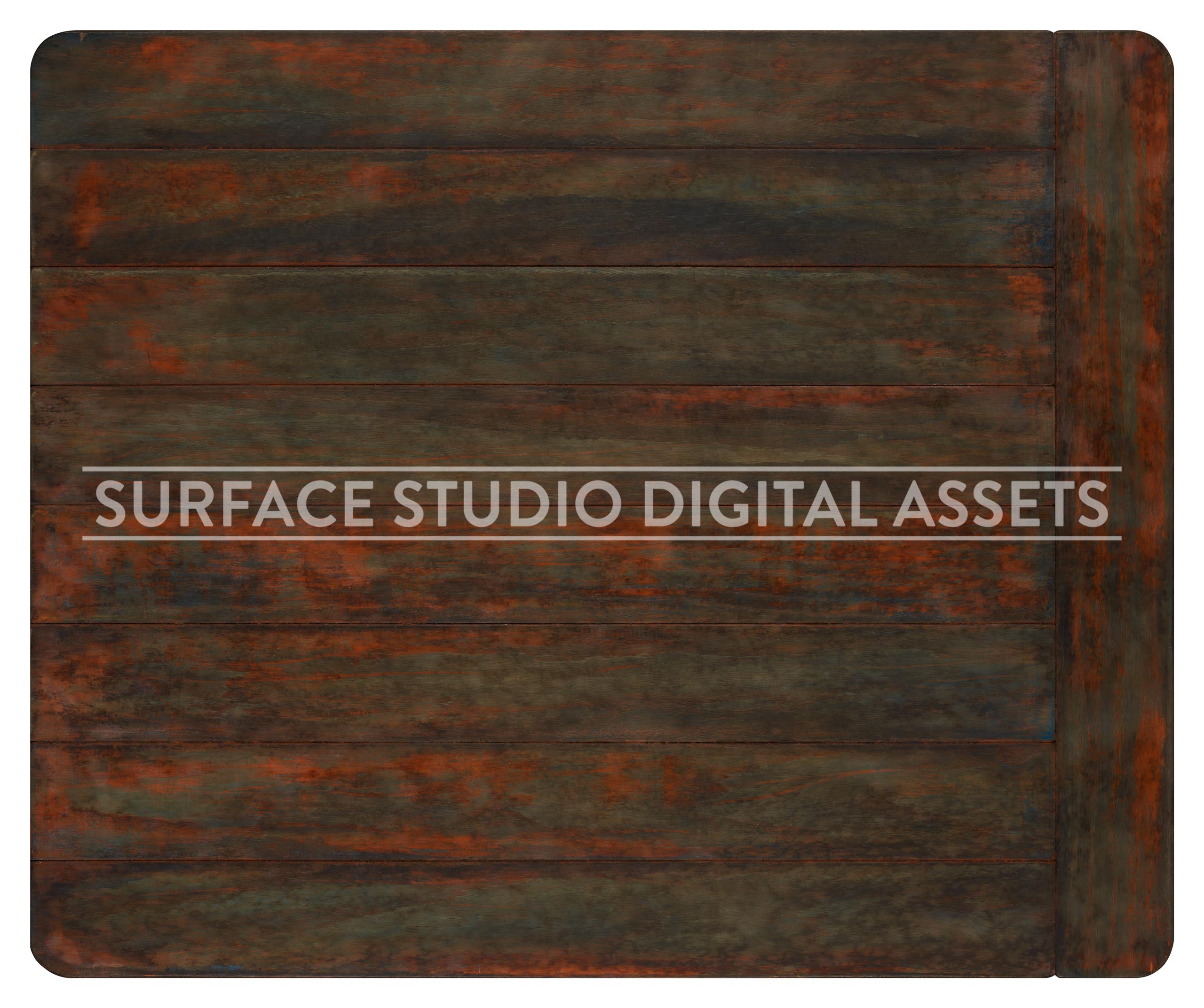 Multi-Color Brown Orange Oak Wood Surface photographed directly from above including edges