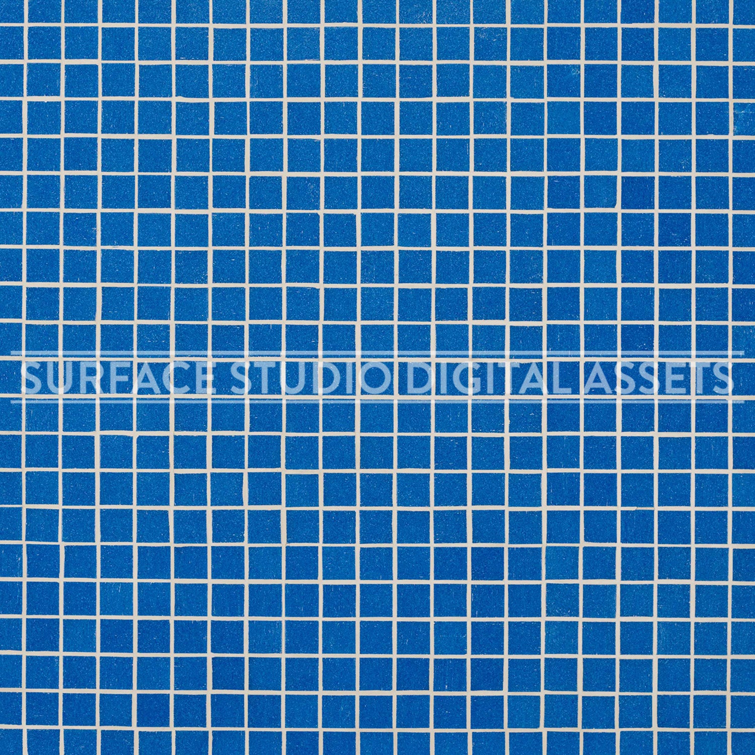 Blue Glass Mosaic Tile Surface photographed directly from above