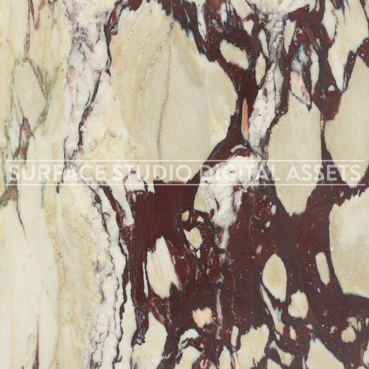 Multi-Color Red Breccia Marble photographed directly from above