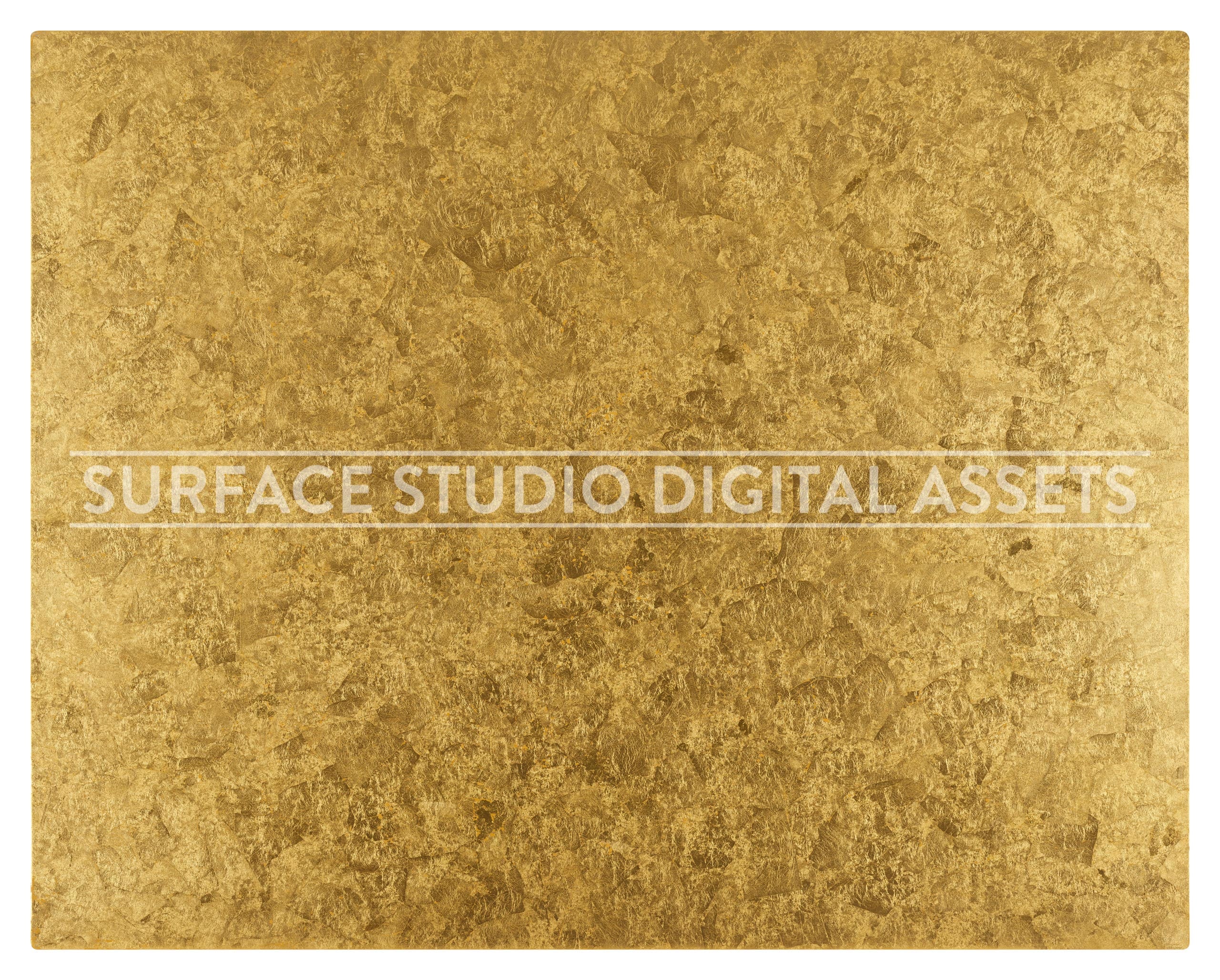 Crushed Gold Leaf Metallic Surface photographed directly from above including edges