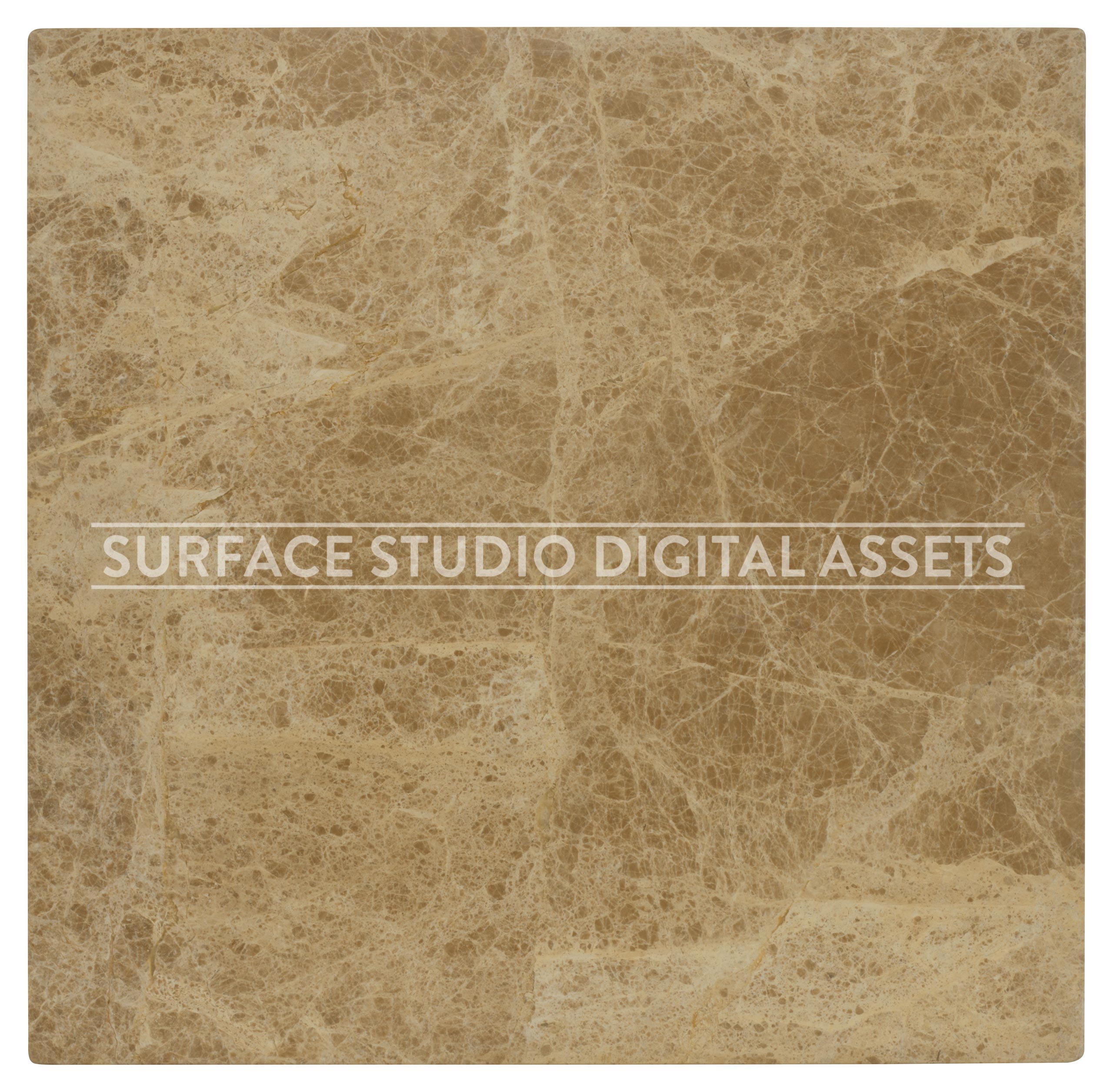 Brown Light Veining Polished Marble Surface photographed directly from above including edges