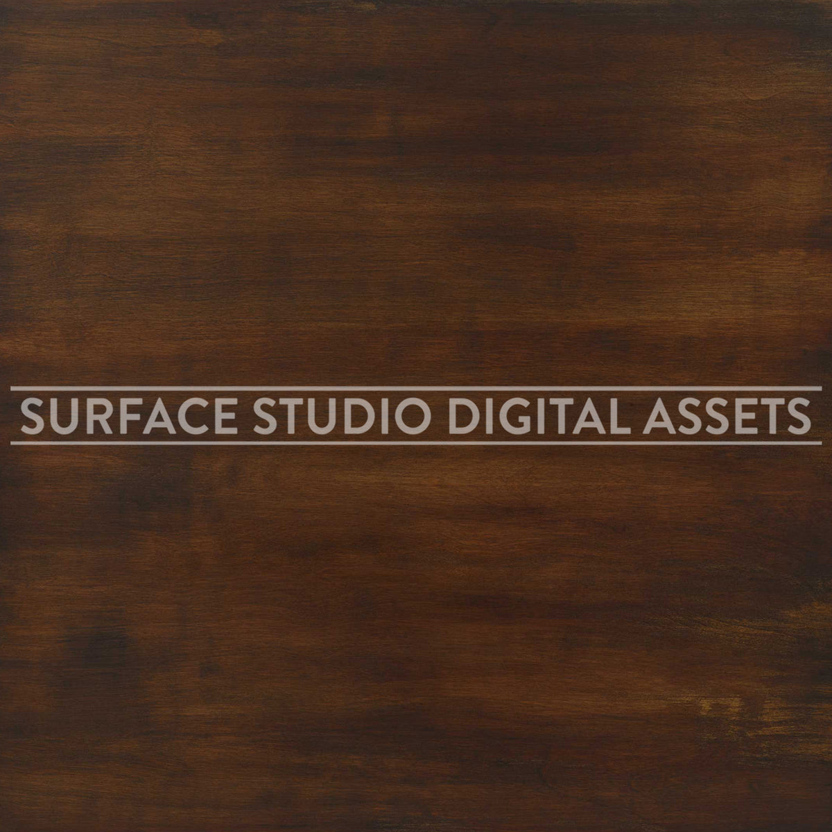 Rustic Dark Brown Fruitwood Wood Surface photographed directly from above. Surface background stock image with a "Surface Studio Digital Assets" watermark for commercial, e-commerce, editorial, product, beauty, food, beverage, still life photography. Artisanal wood surface background for high-end product shoots, interior design and architectural mood board.