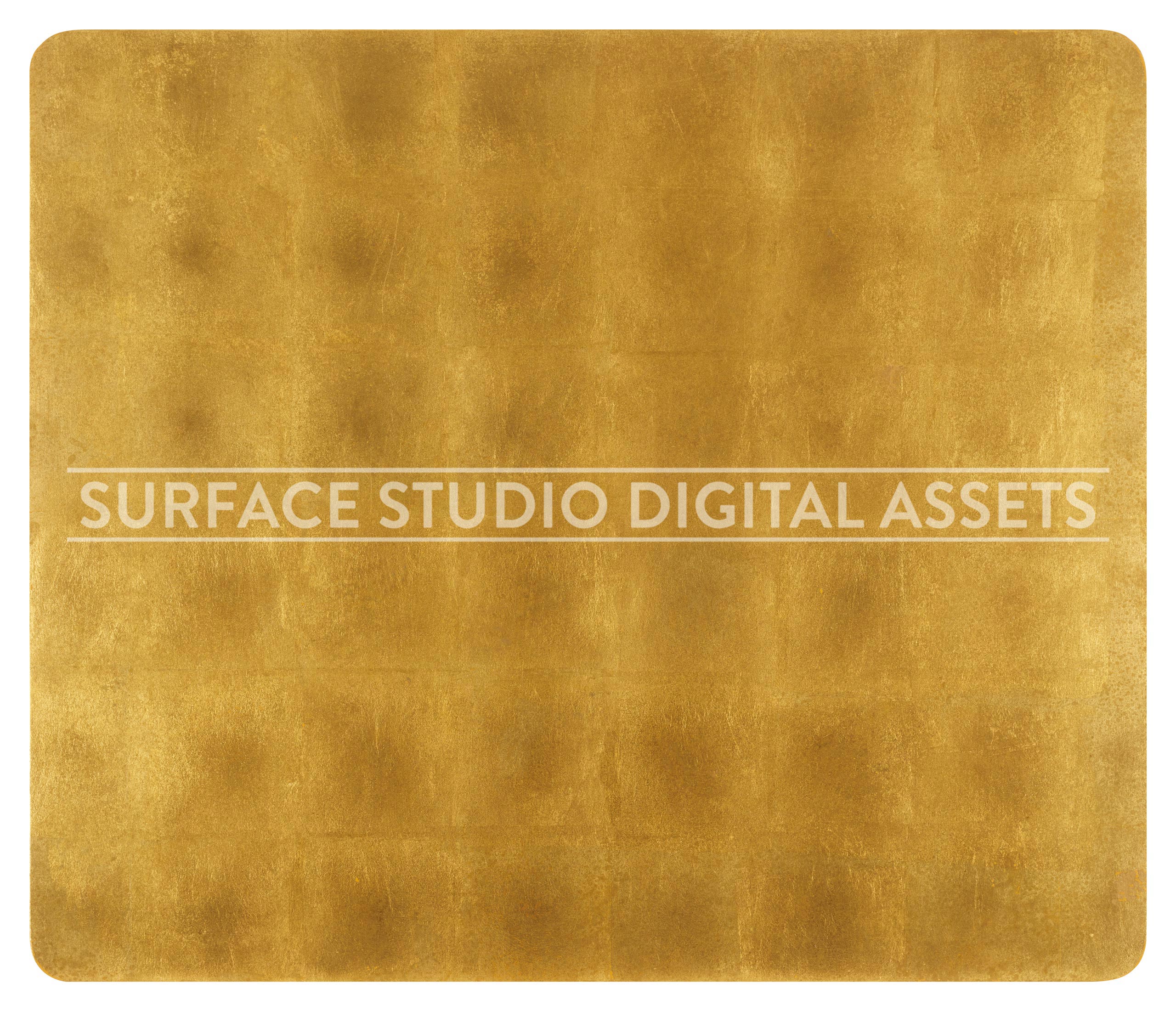 Distressed Gold Leaf Metallic Surface photographed directly from above including edges