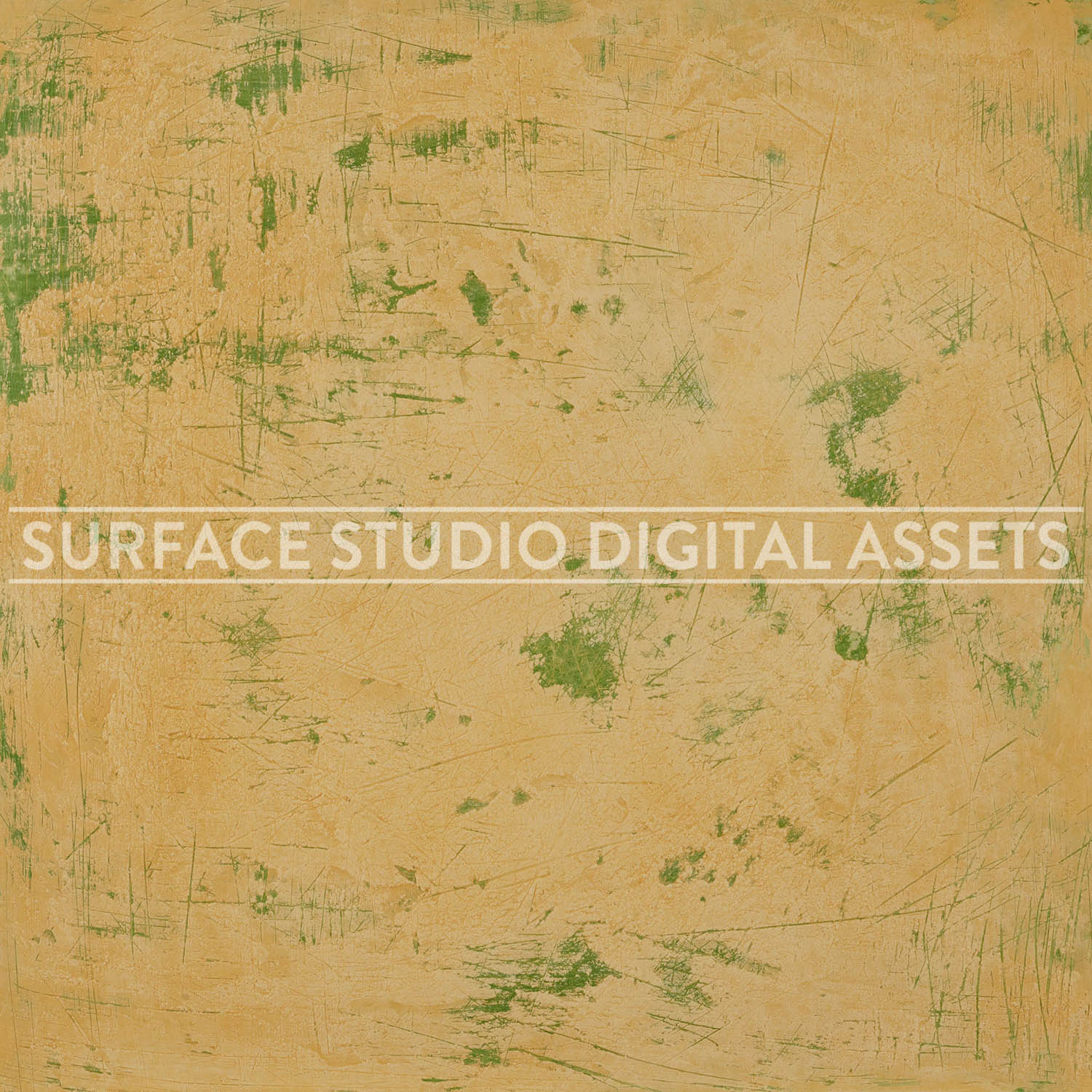 Distressed Yellow Green Plaster Surface photographed directly from above 