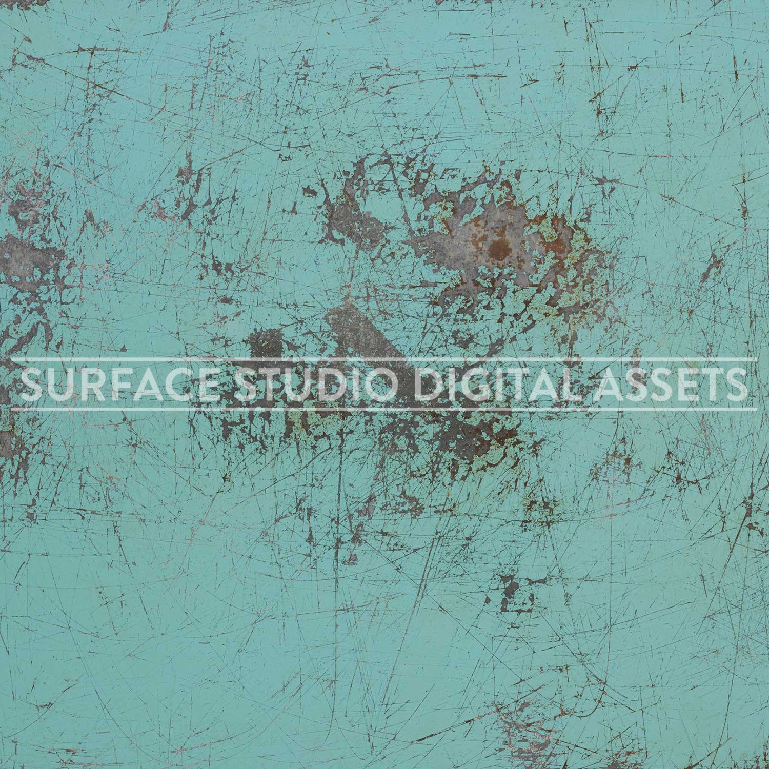 Distressed Robins Egg Blue Enamel Metal Surface photographed directly from above