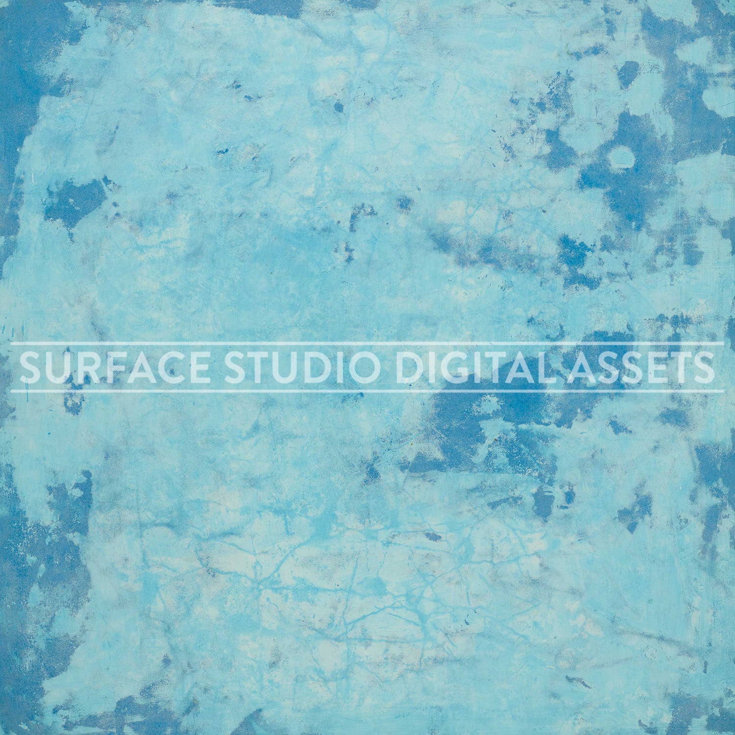 Fractured Blue Cement Surface photographed directly from above