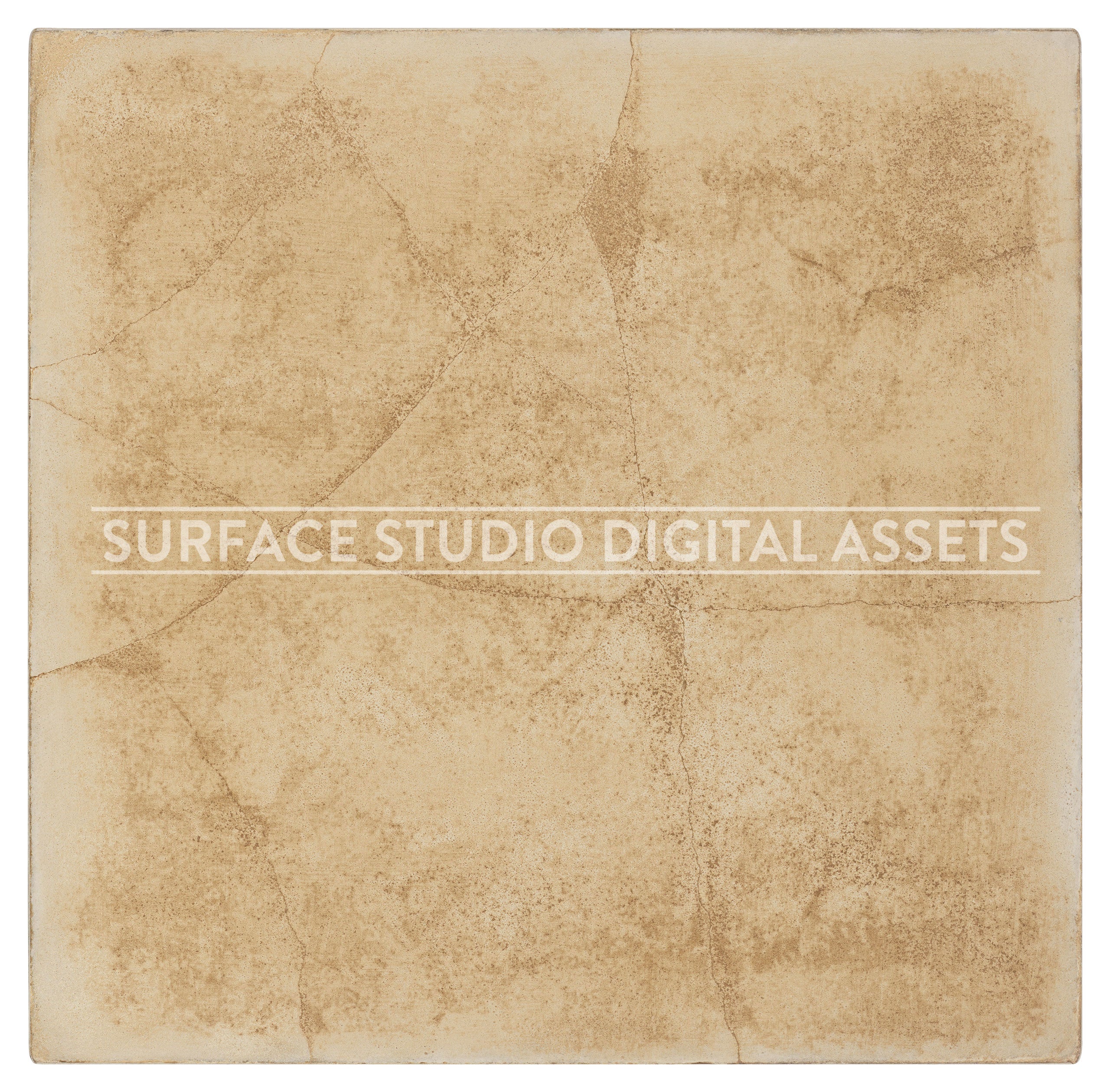 Fractured Light Beige Acid Etched Cement Surface photographed directly from above including edges