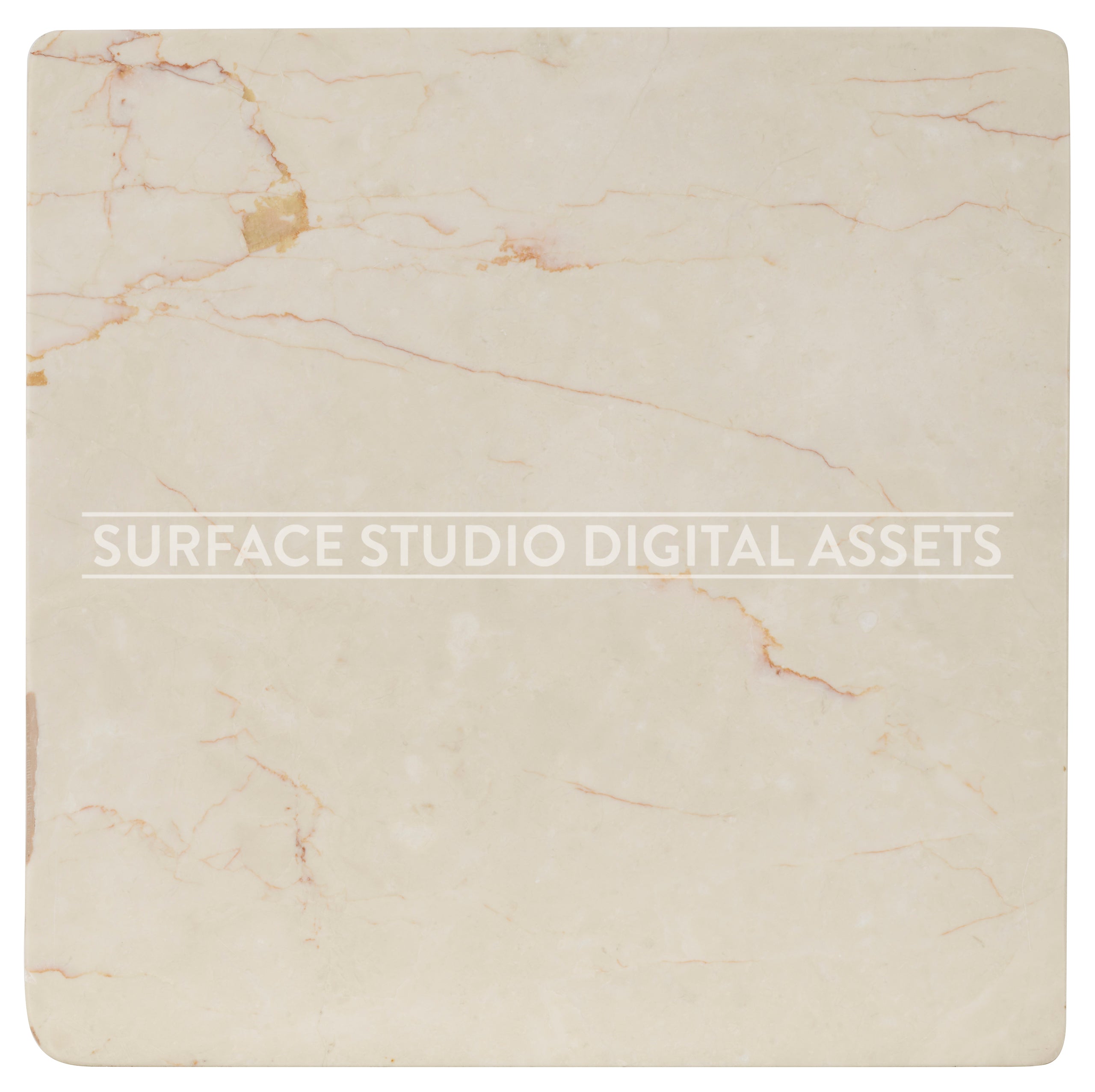 Honed Cream Beige Warm Veining Marble Surface photographed directly from above including edges