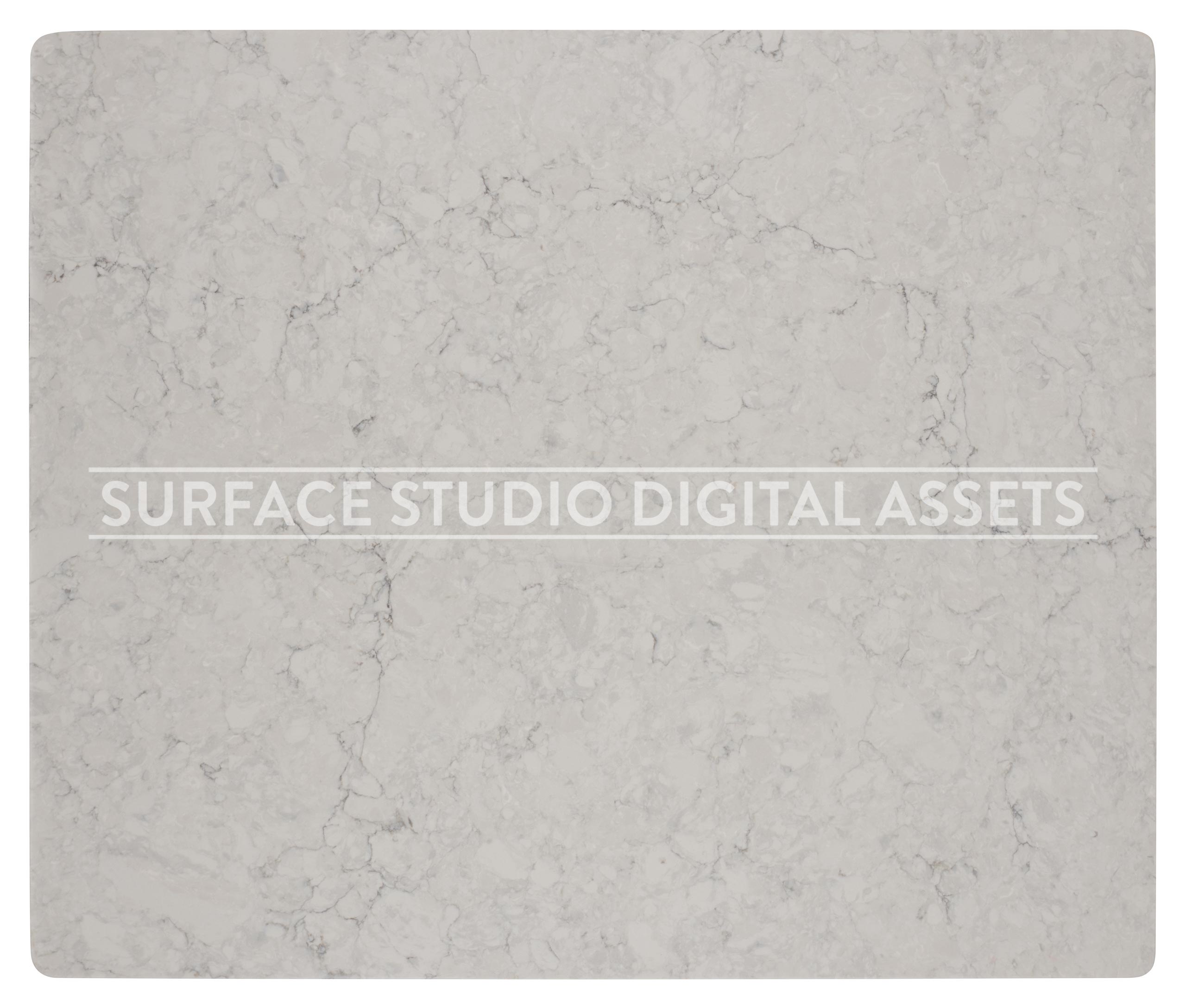 White-Grey Honed Gioia Marble Surface photographed directly from above including edges