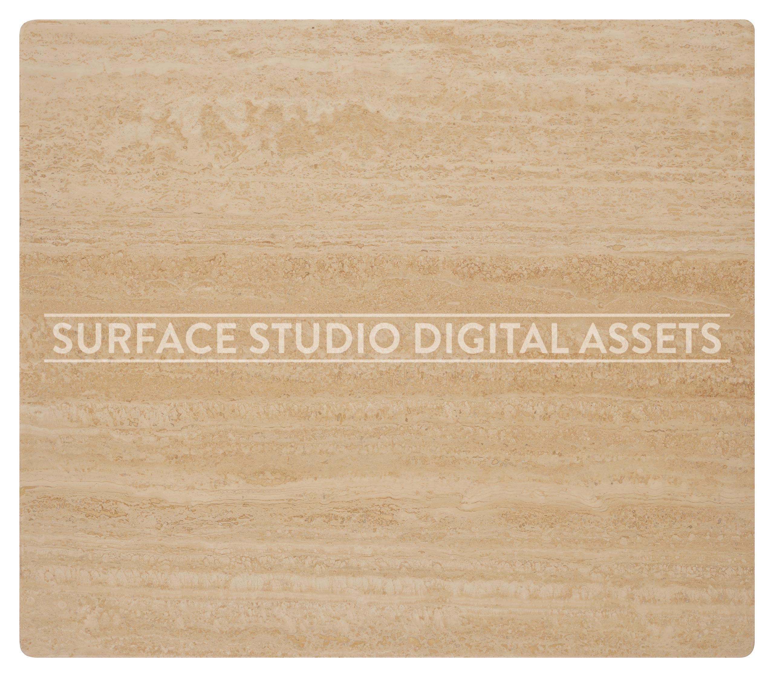 Honed Travertine Stone Surface photographed directly from above including edges