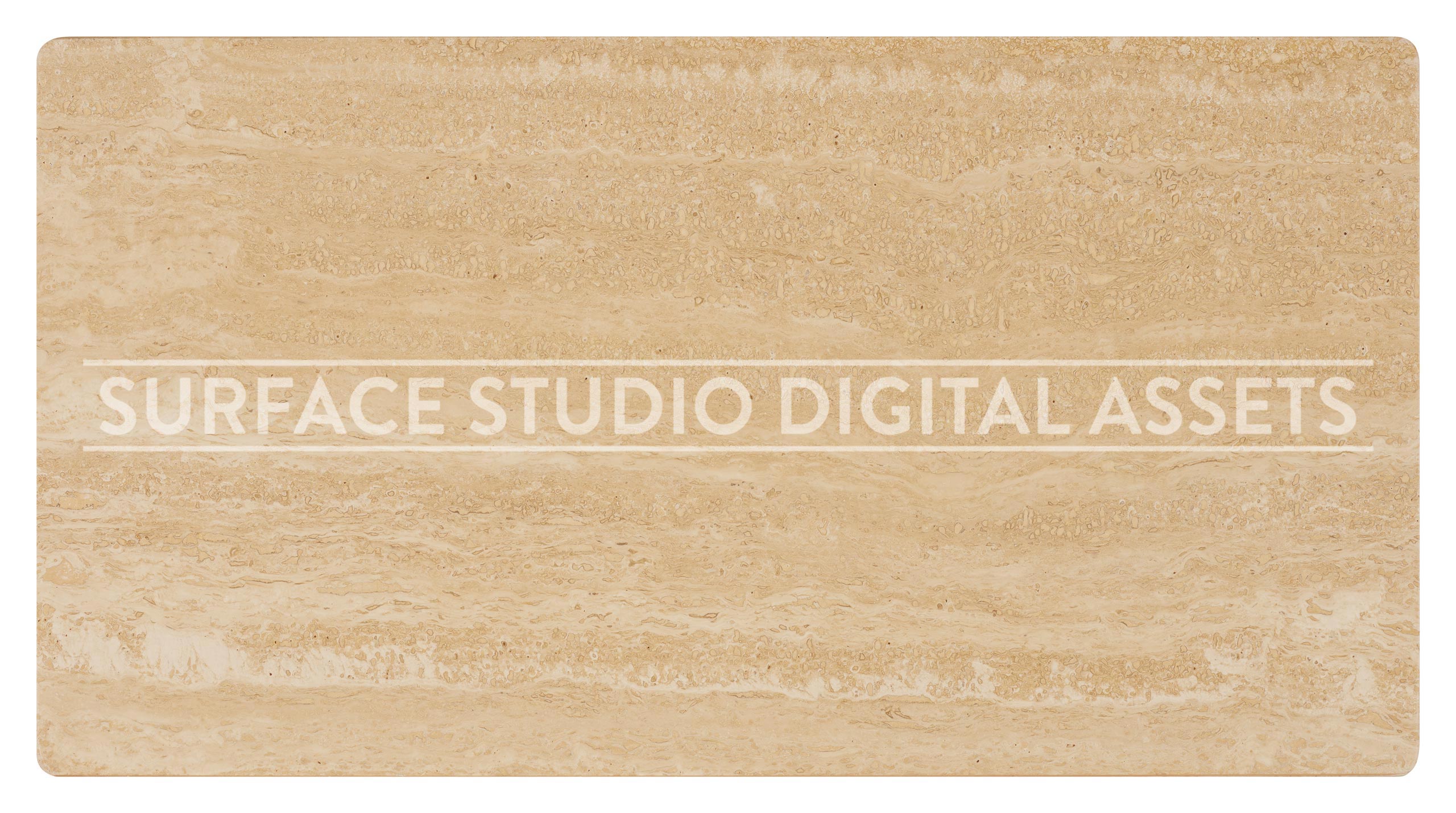 Textured Honed Travertine Stone Surface photographed directly from above including edges