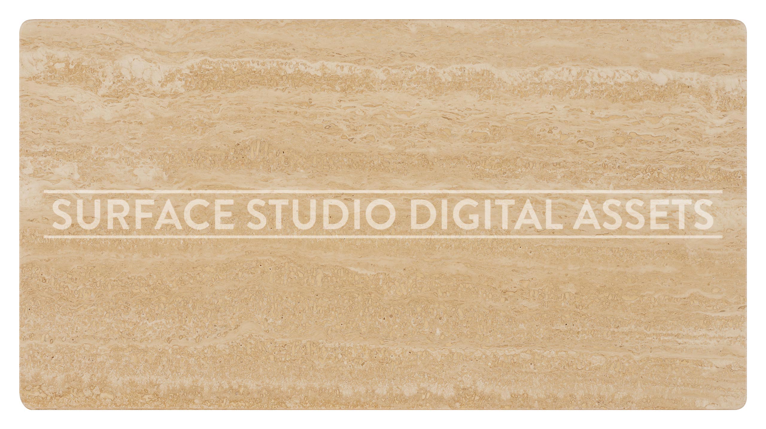 Textured Honed Travertine Stone Surface photographed directly from above including edges