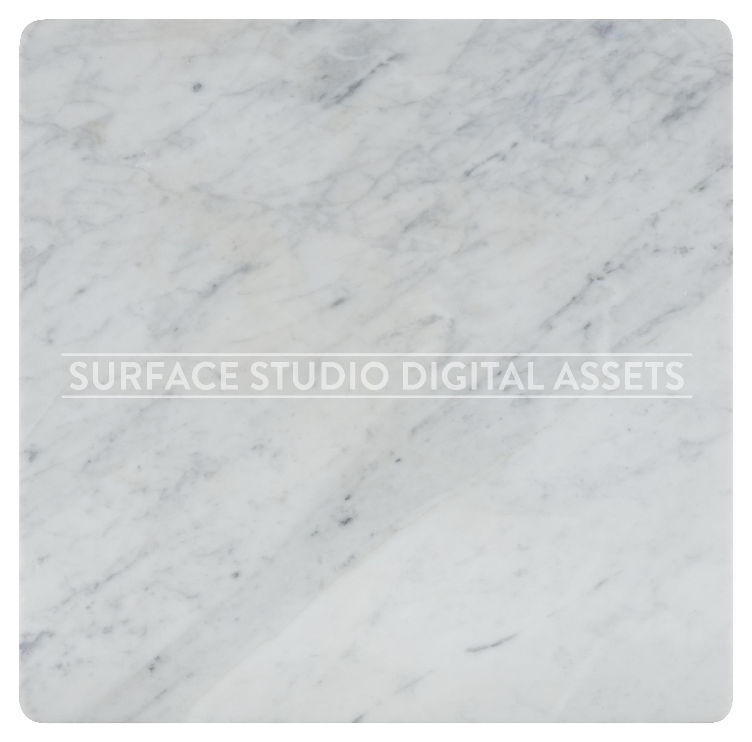 White Carrara Marble Surface photographed directly from above including edges