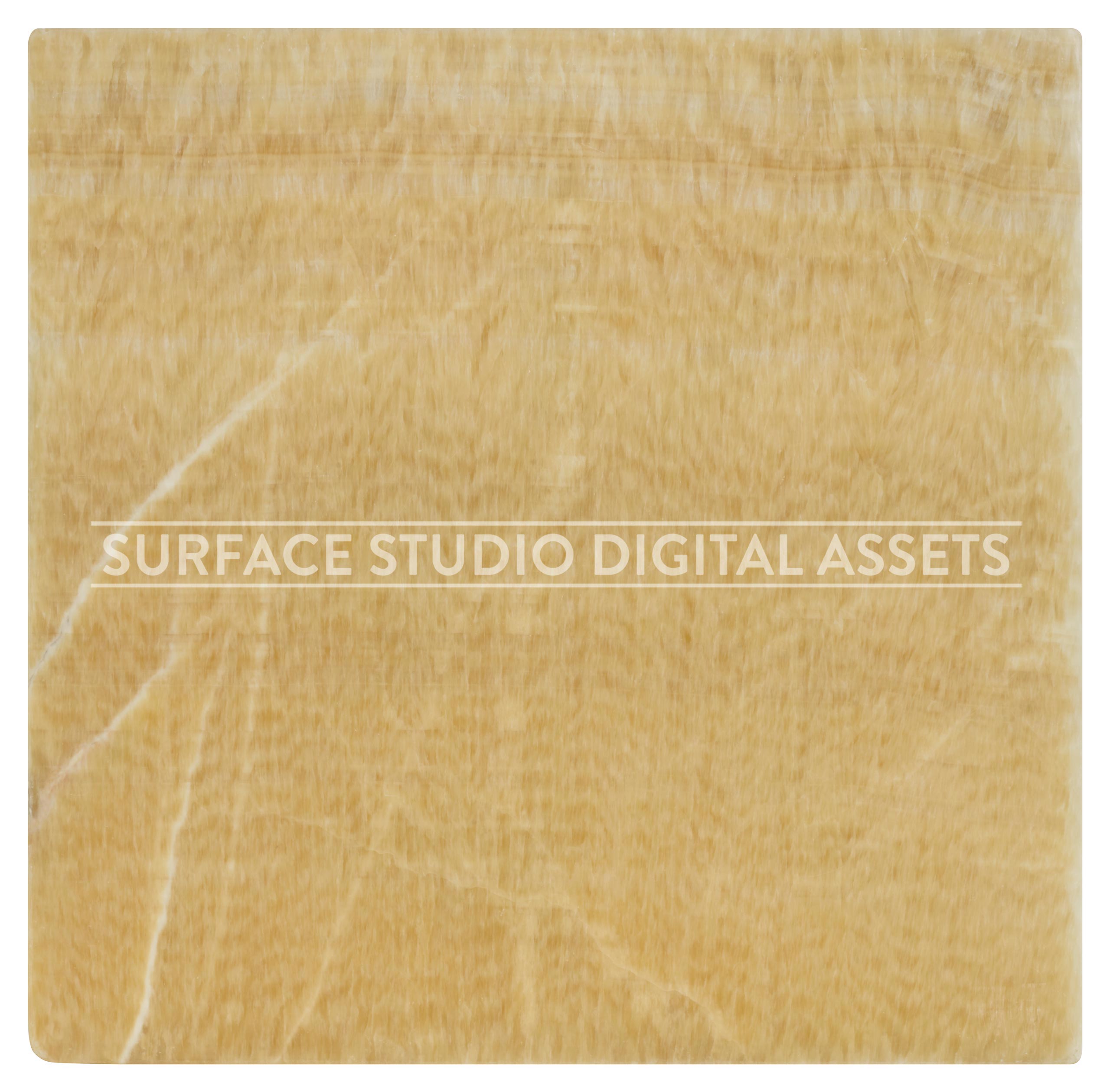 Warm Honey Yellow Onyx Polished Stone Surface photographed directly from above including edges