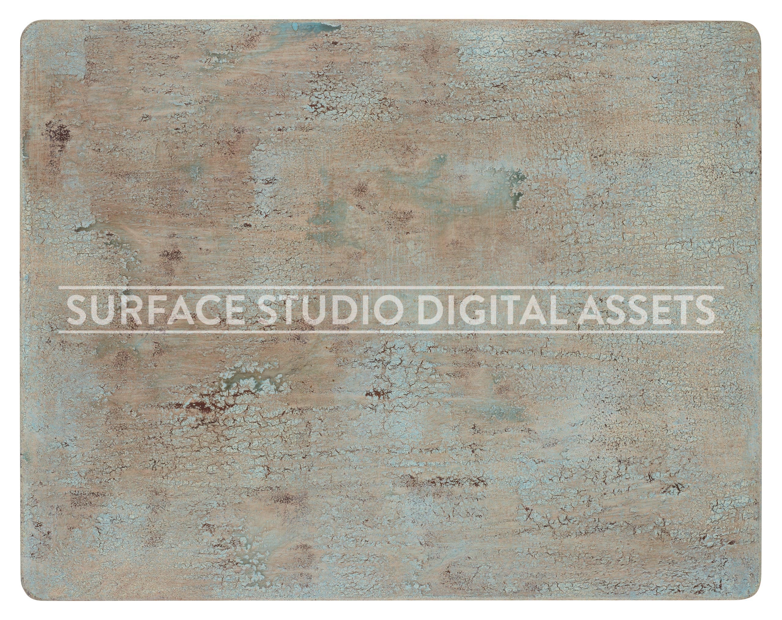 Light Blue Crackle Plaster Surface photographed directly from above including edges