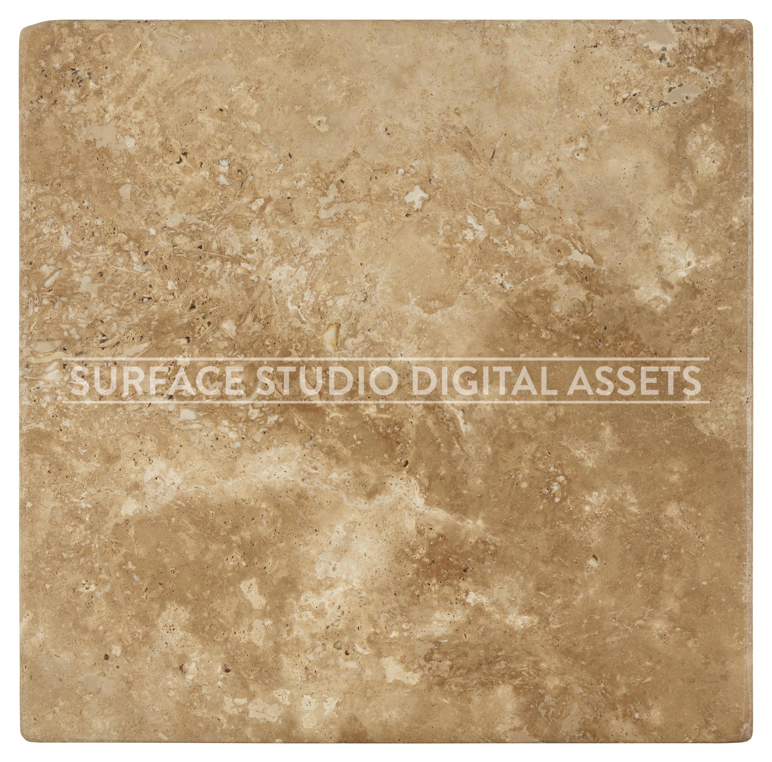 Brown Travertine Marble Surface photographed directly from above including edges