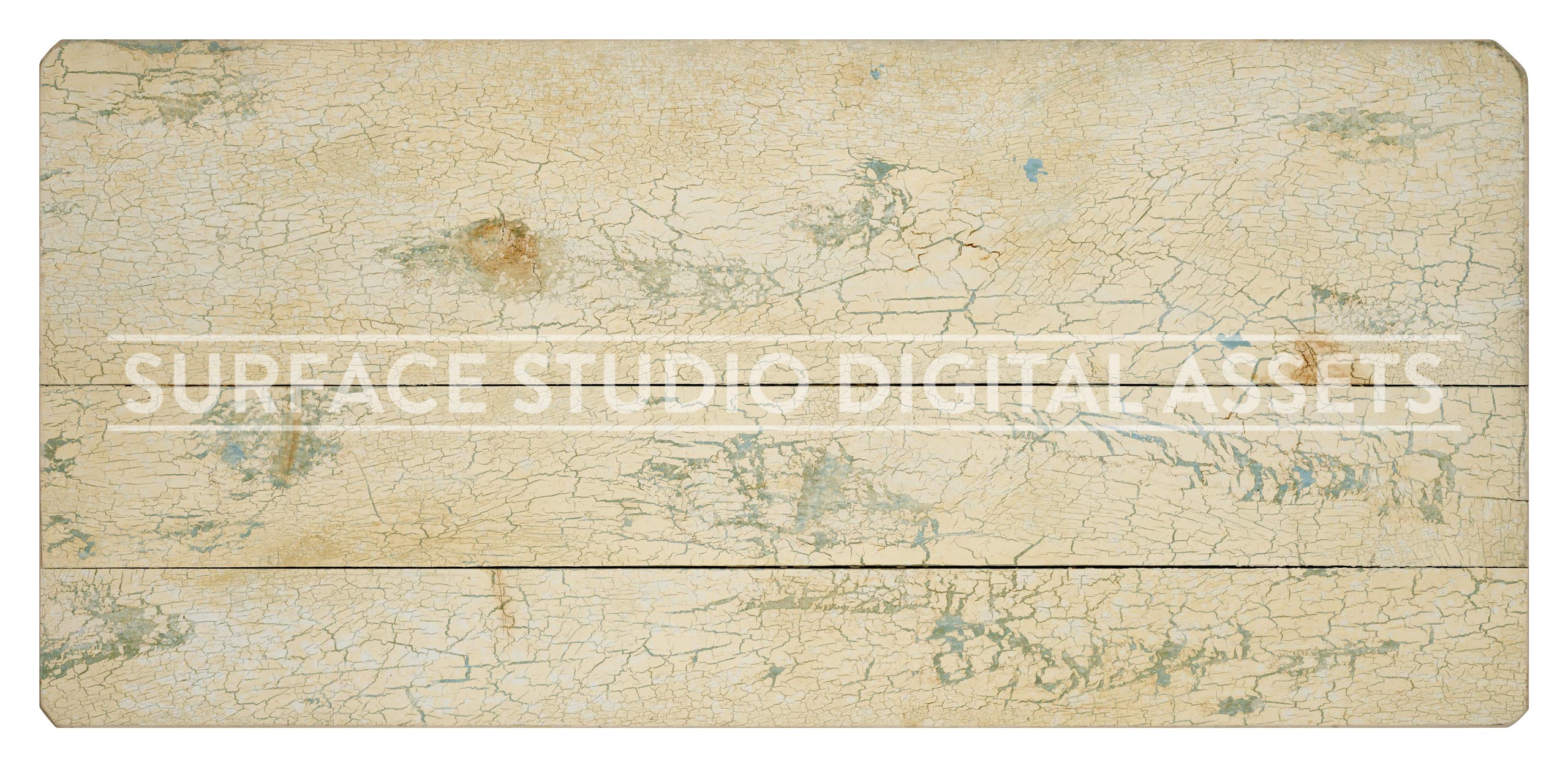 Off White Over Blue Crackle Painted Planked Wood Surface photographed directly from above including edges