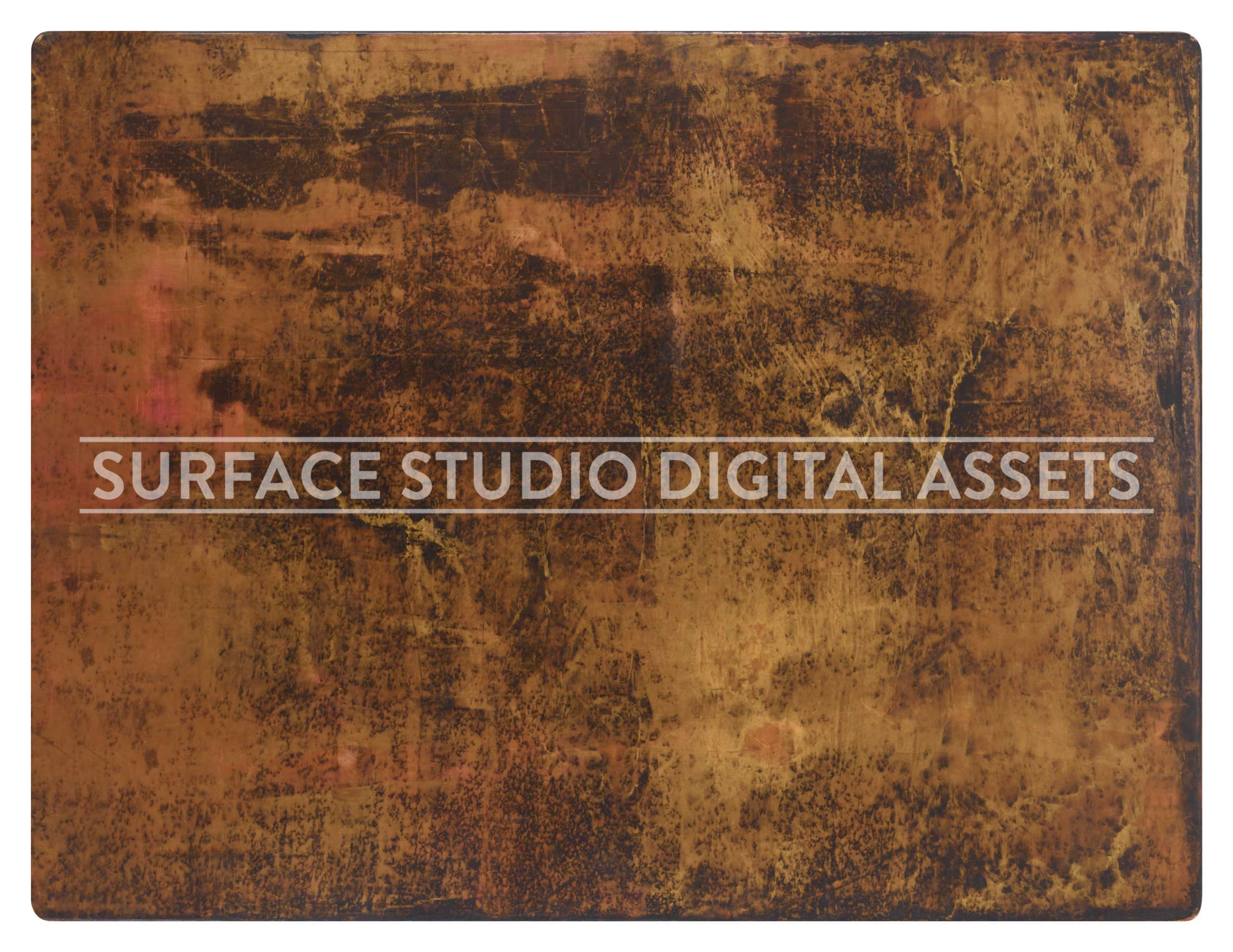 Old Gold Metal Surface photographed directly from above including edges