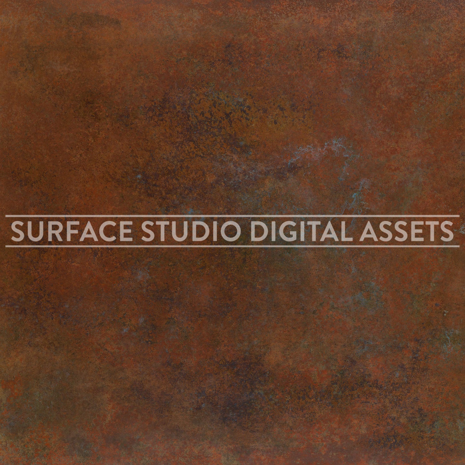 Orange-Red Patined Copper Surface photographed directly from above