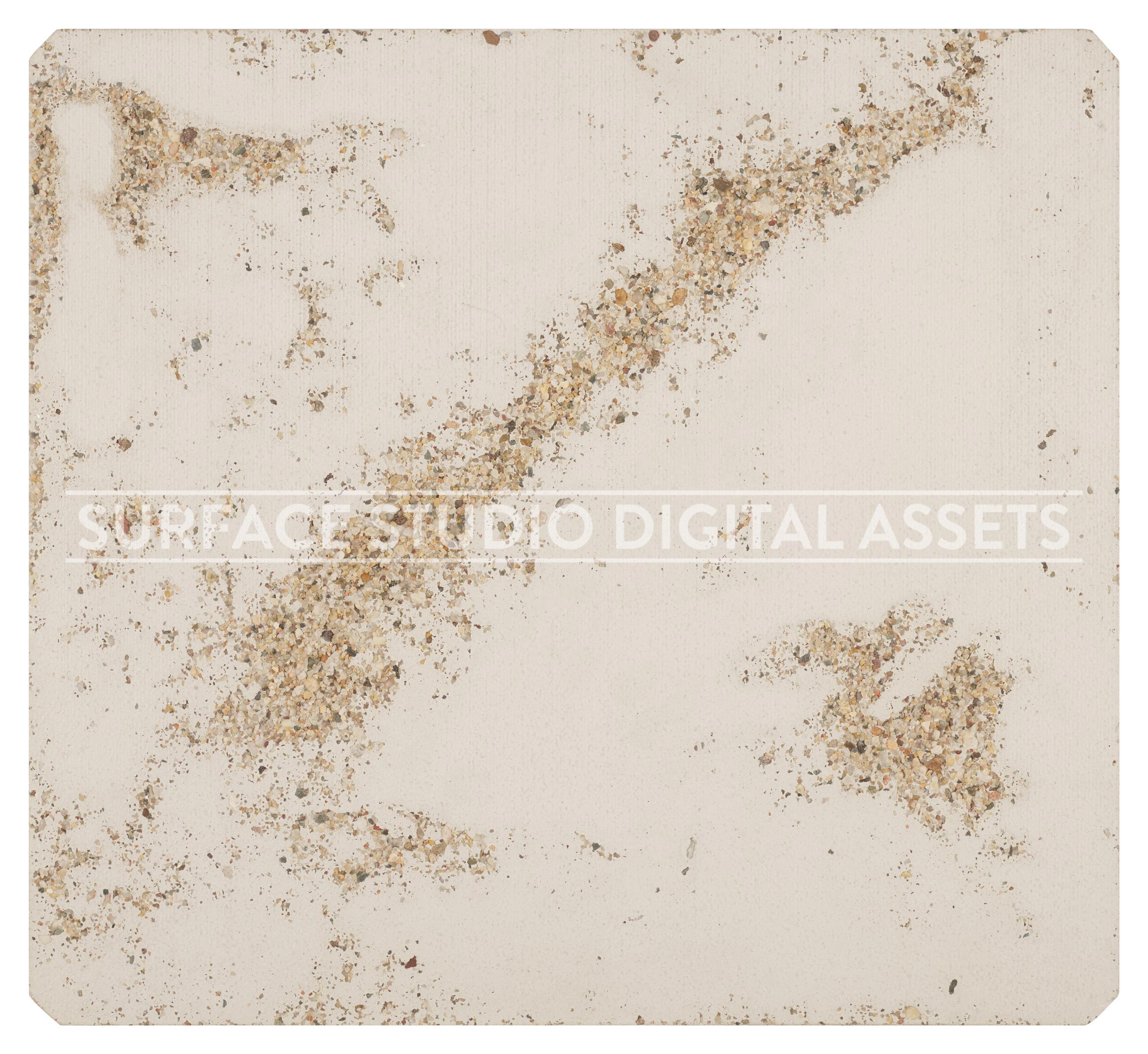 Pebbled White Cast Cement Surface photographed directly from above including edges