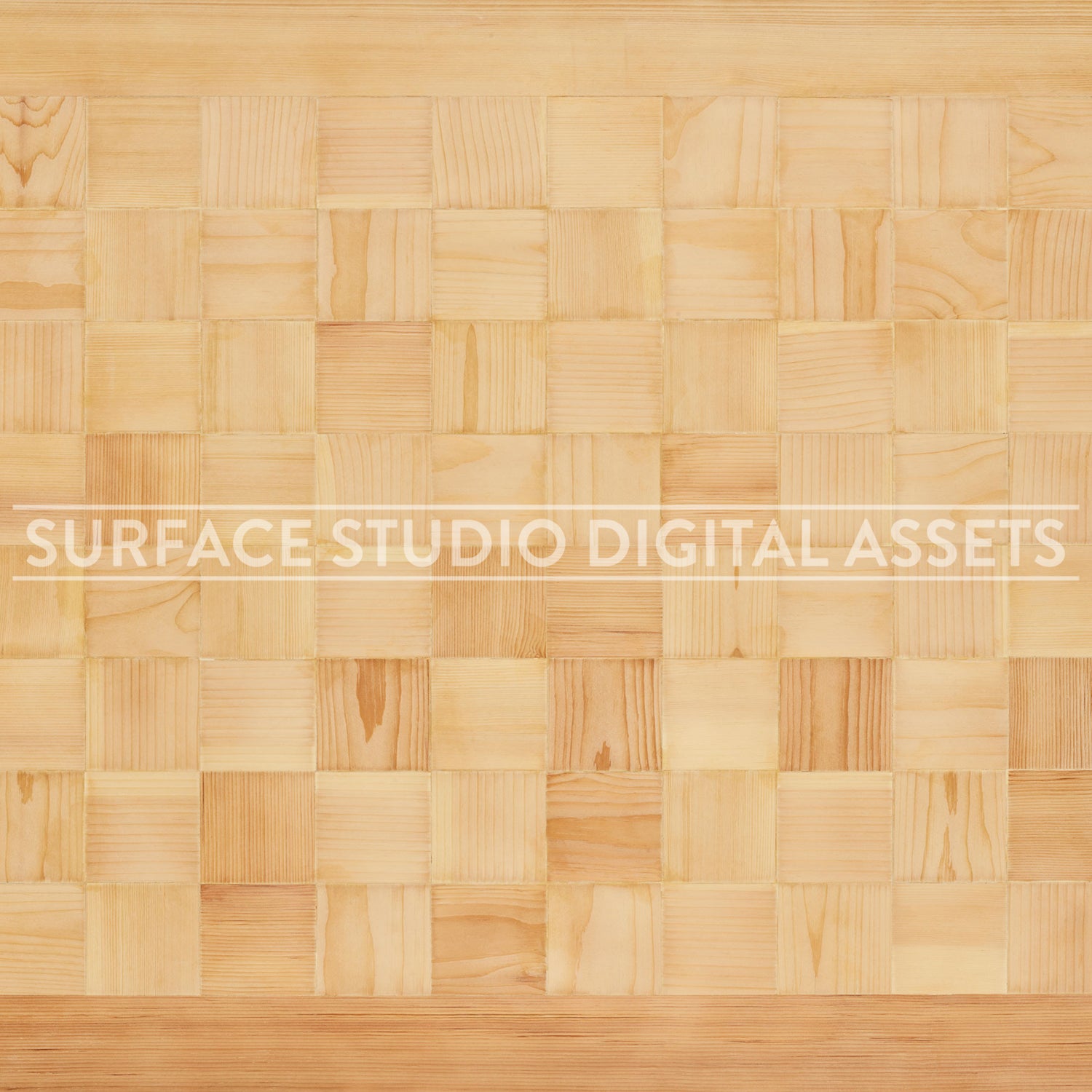 Pine Checkerboard Wood Surface photographed directly from above