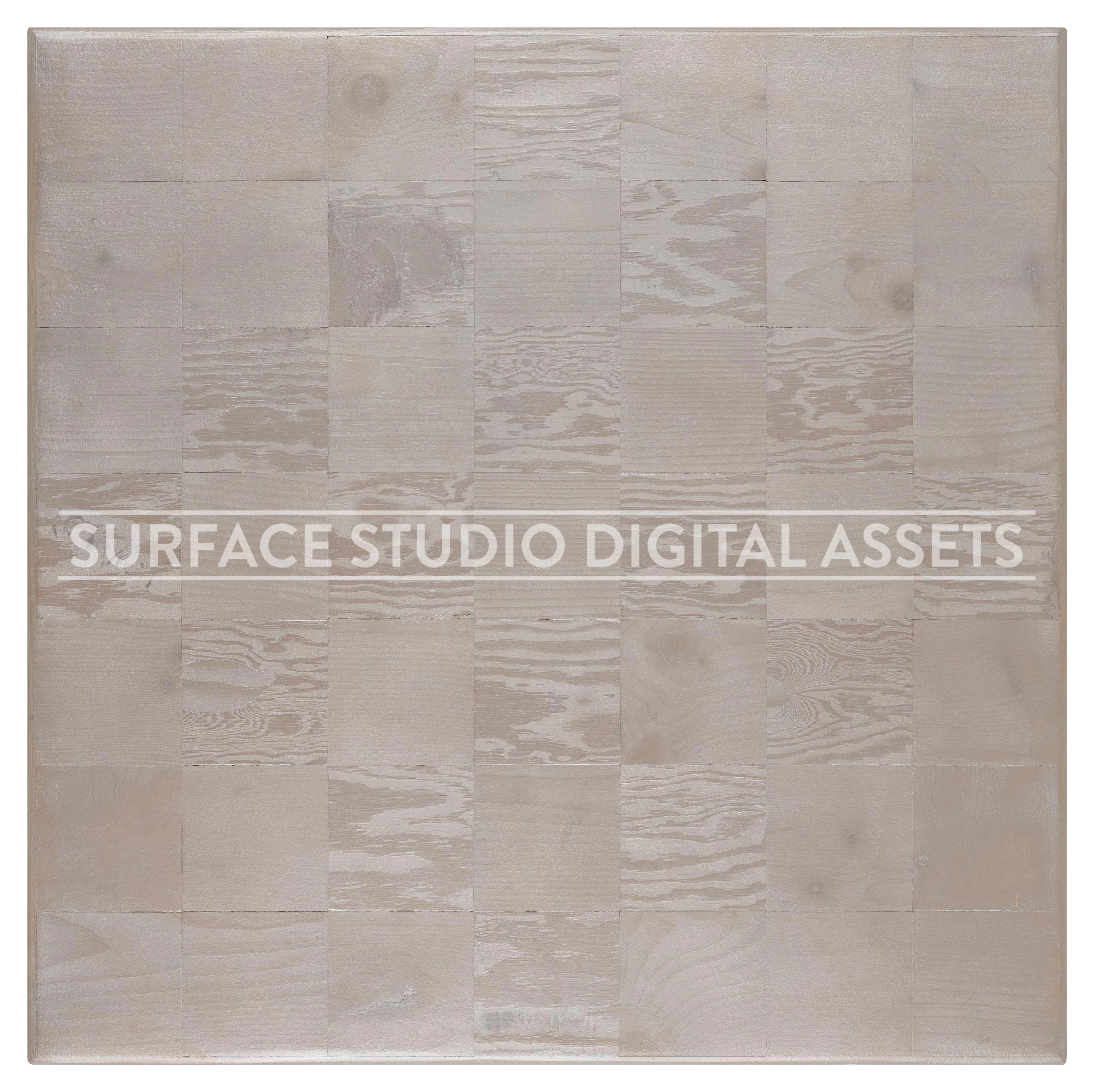 Silver Beige Square Tile Wood Surface photographed directly from above including edges