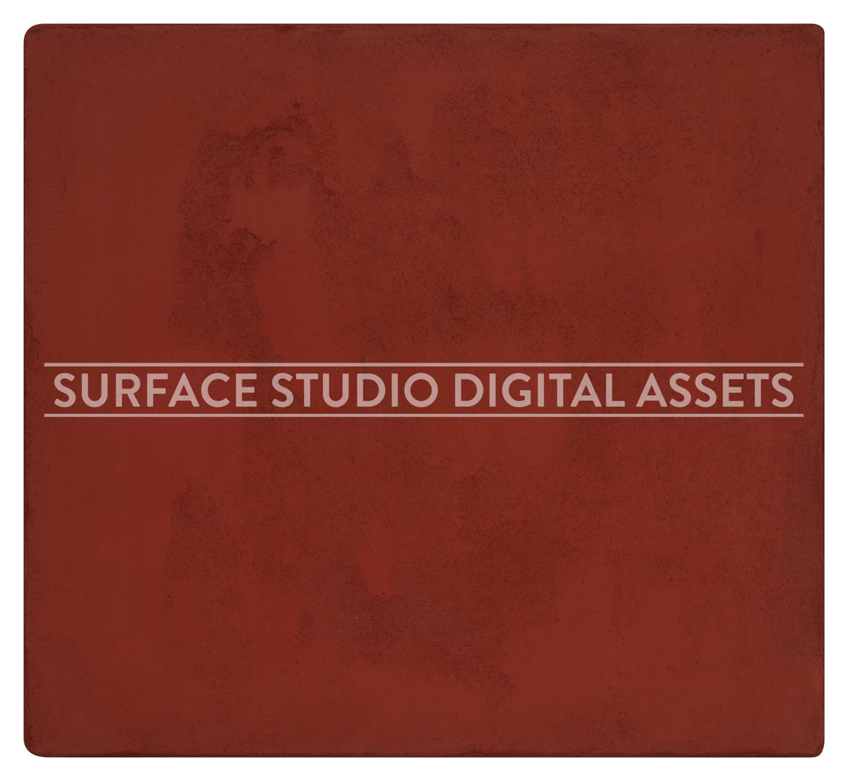 Terracotta Red Orange Textured Cement Surface photographed directly from above including edges. Surface background stock image with a "Surface Studio Digital Assets" watermark for commercial, e-commerce, editorial, product, beauty, food, beverage, still life photography. Artisanal cement surface background for high-end product shoots, interior design and architectural mood board.