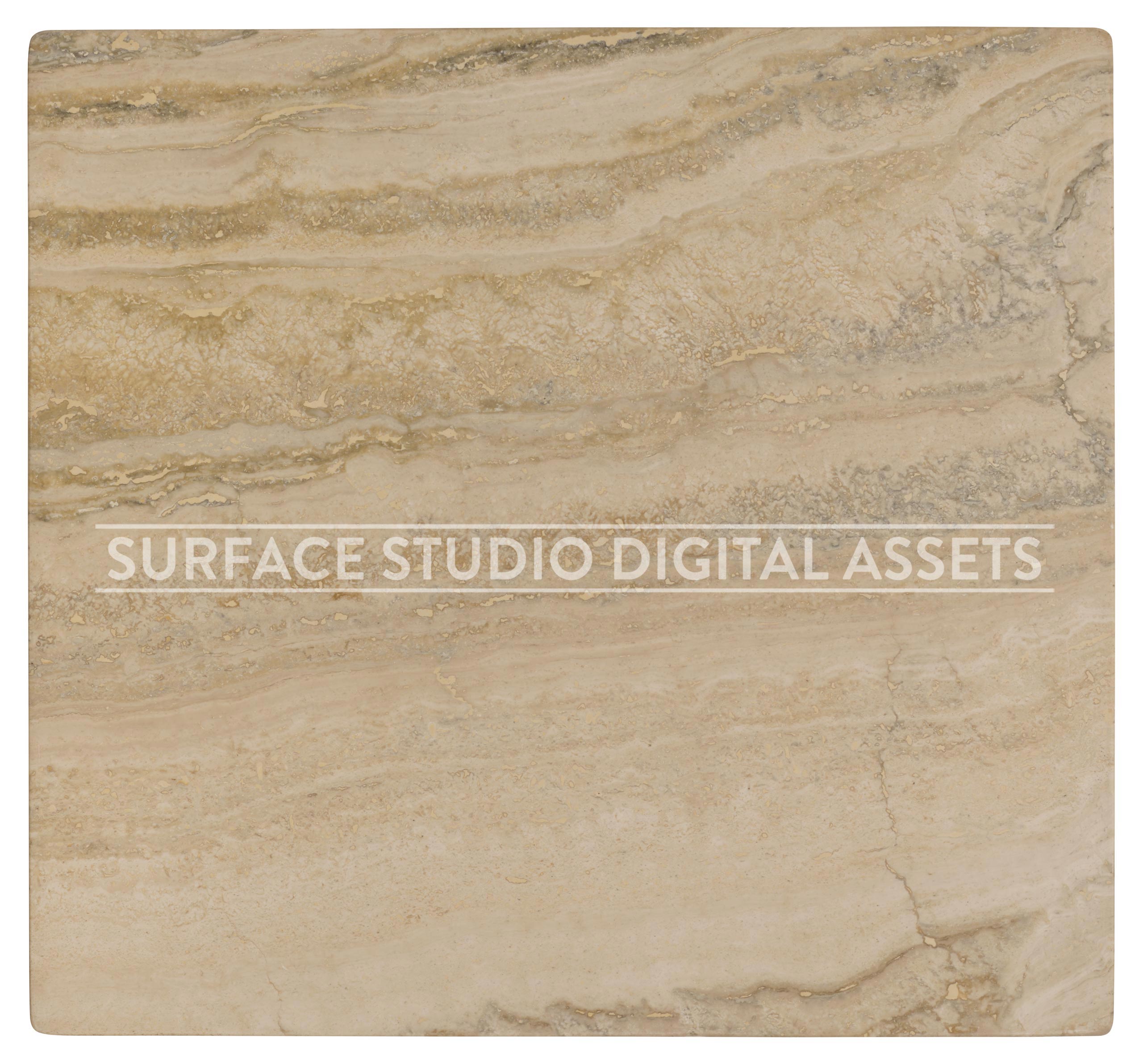 Light Beige Travertine Stone Surface photographed directly from above including edges