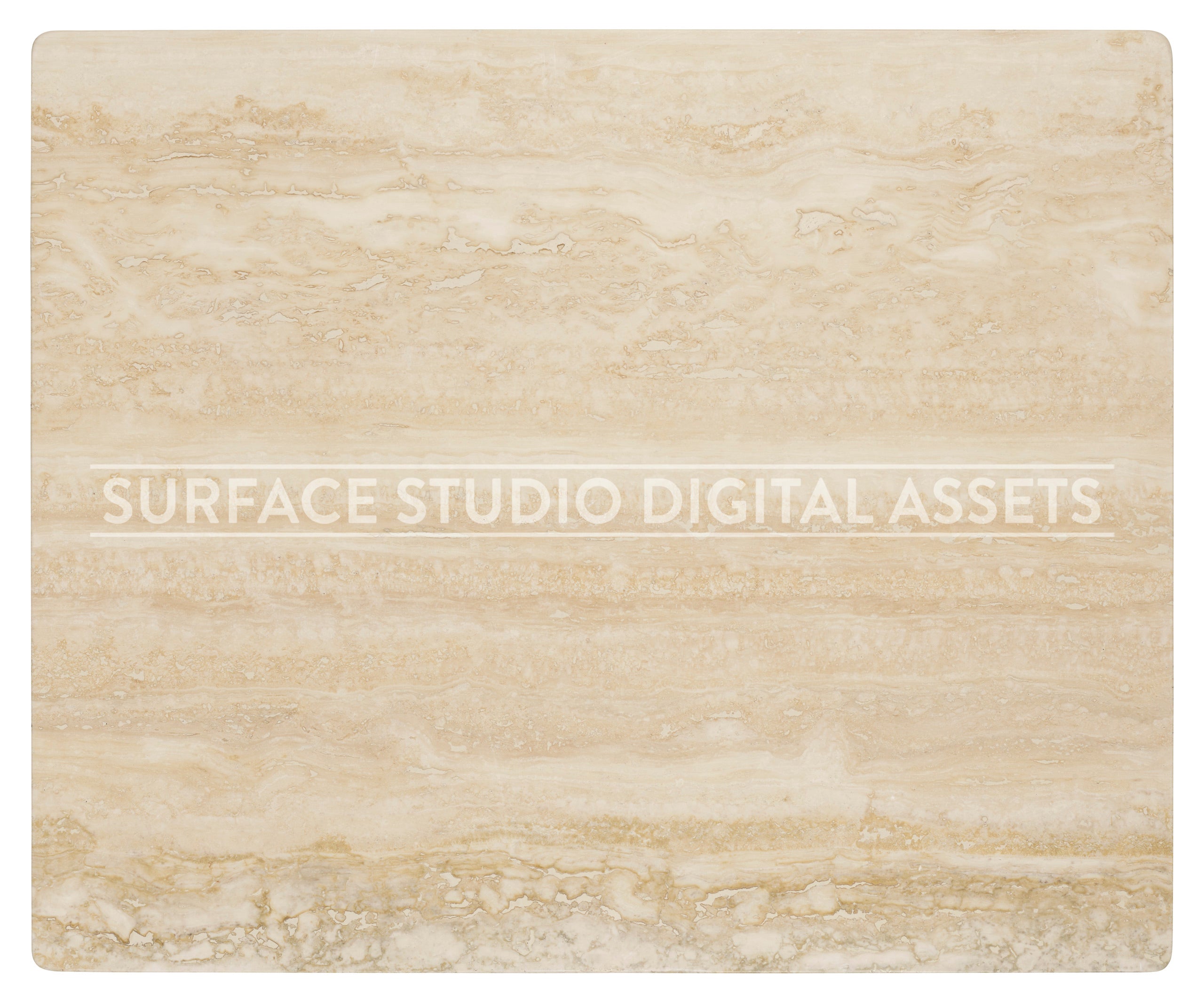 Light Beige Travertine Surface photographed from above including edges