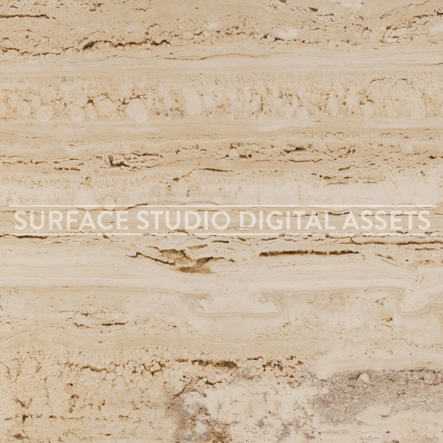 Textured Beige Travertine Stone Surface photographed directly from above