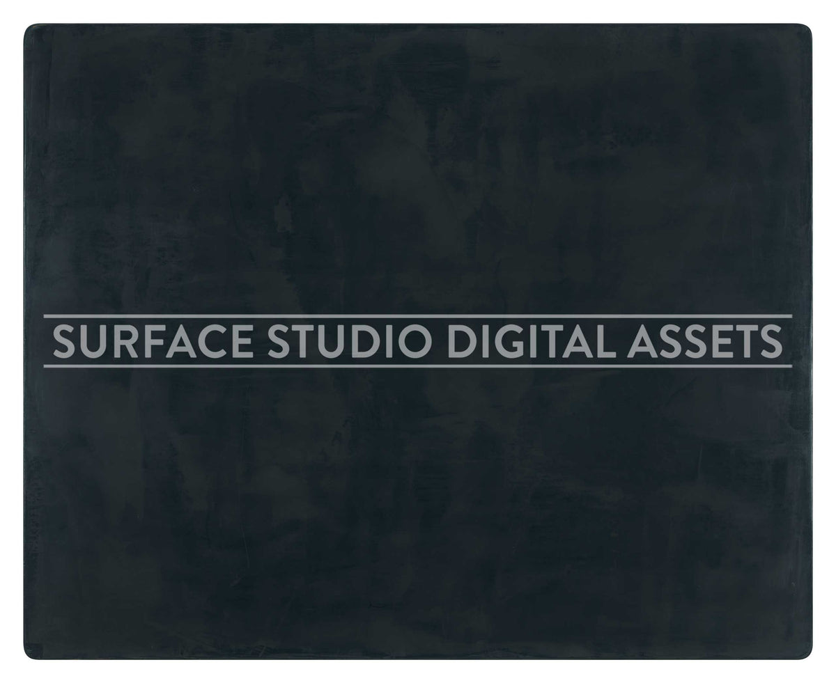 Westcott Grey Black Venetian Plaster Surface photographed directly from above including edges. Surface background stock image with a "Surface Studio Digital Assets" watermark for commercial, e-commerce, editorial, product, beauty, food, beverage, still life photography. Hand-made plaster surface for packaging photography and brand imagery.
