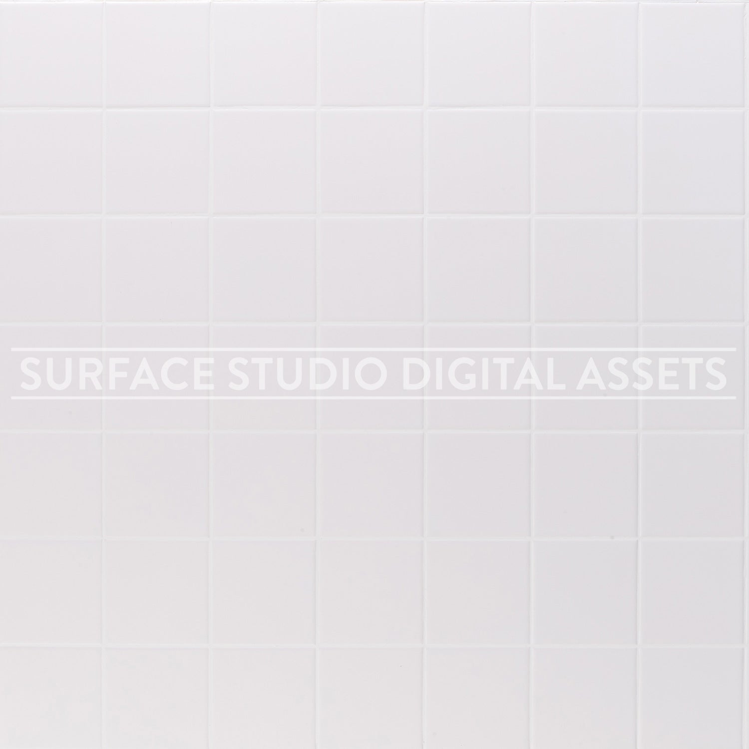 White Ceramic Square Tile Surface photographed directly from above.