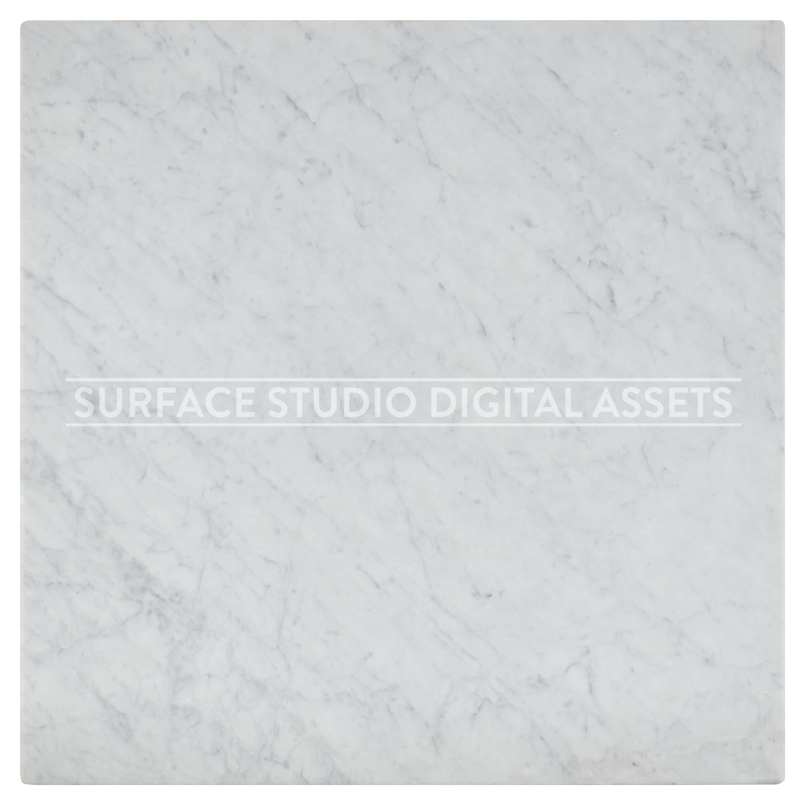 White Grey Gioia Honed Marble Surface photographed directly from above including edges