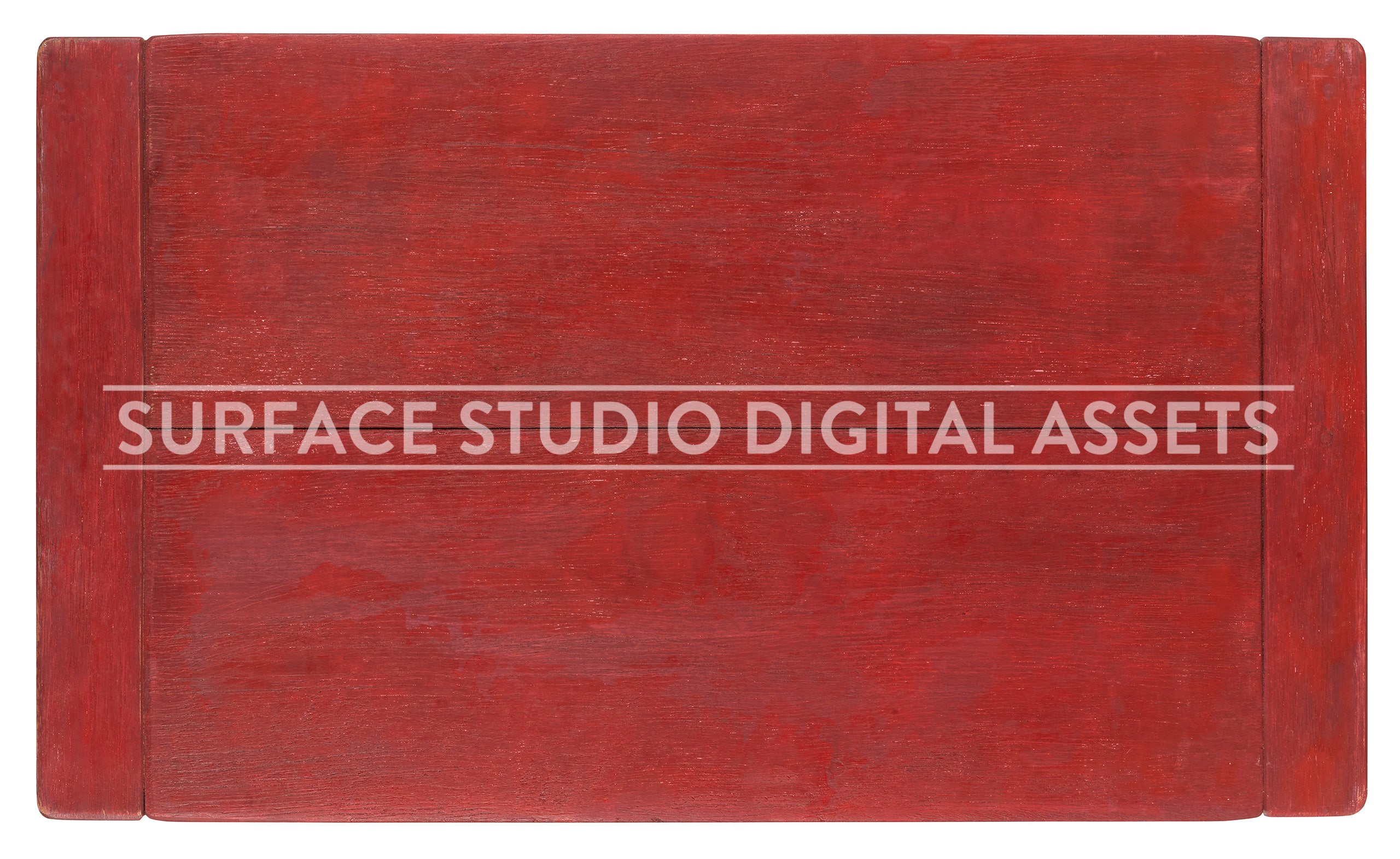 Red Planked Pine Wood Surface photographed directly from above including edges.