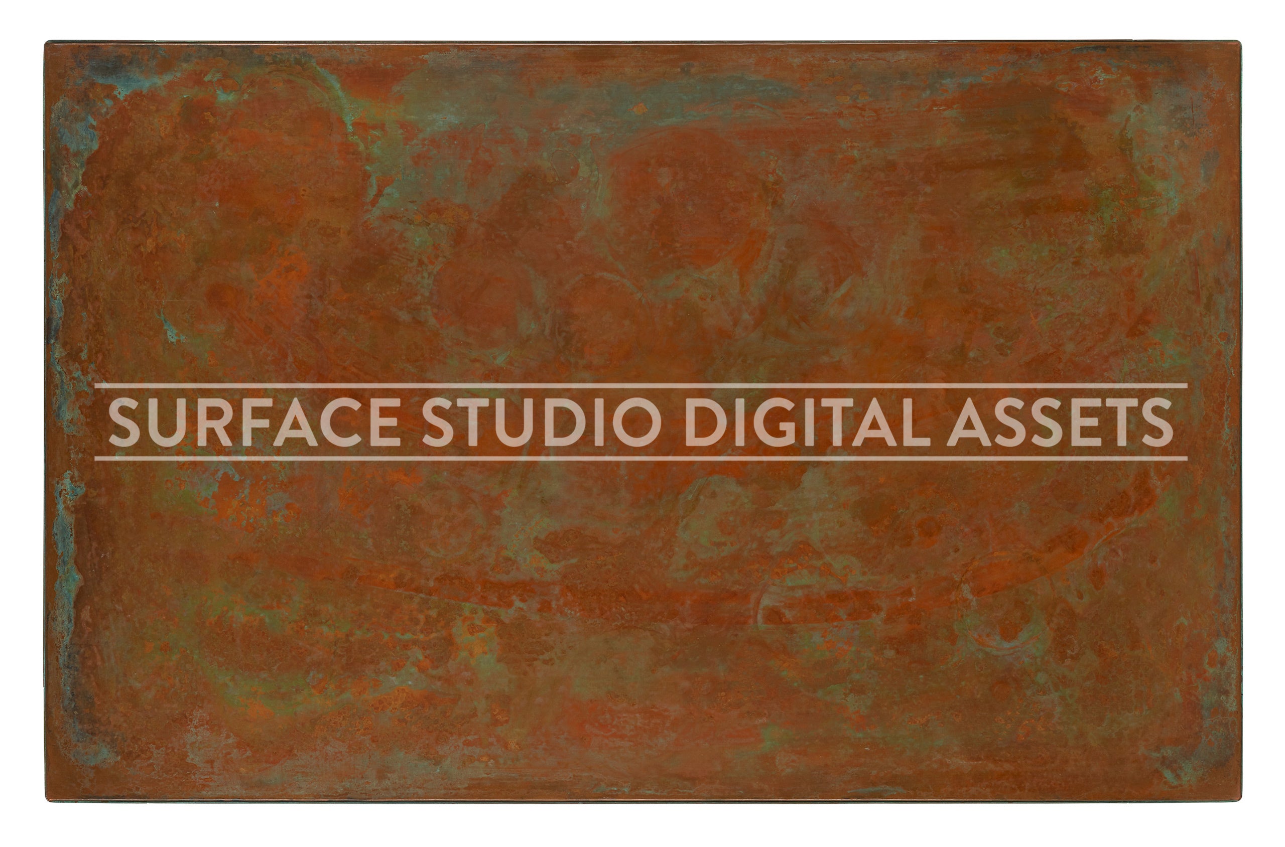 Rusted Copper Surface photographed directly from above including edges.