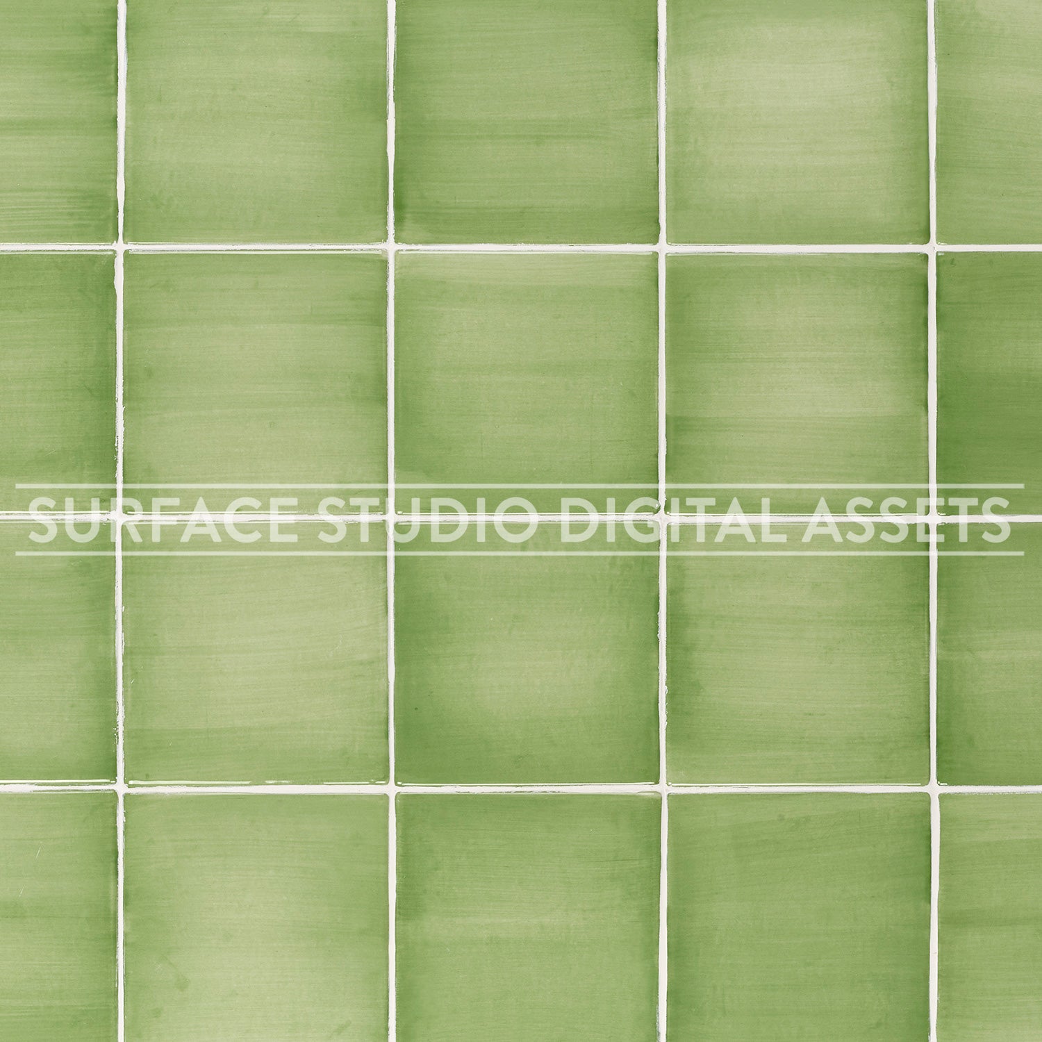 Green Ceramic Tile Surface photographed directly from above.