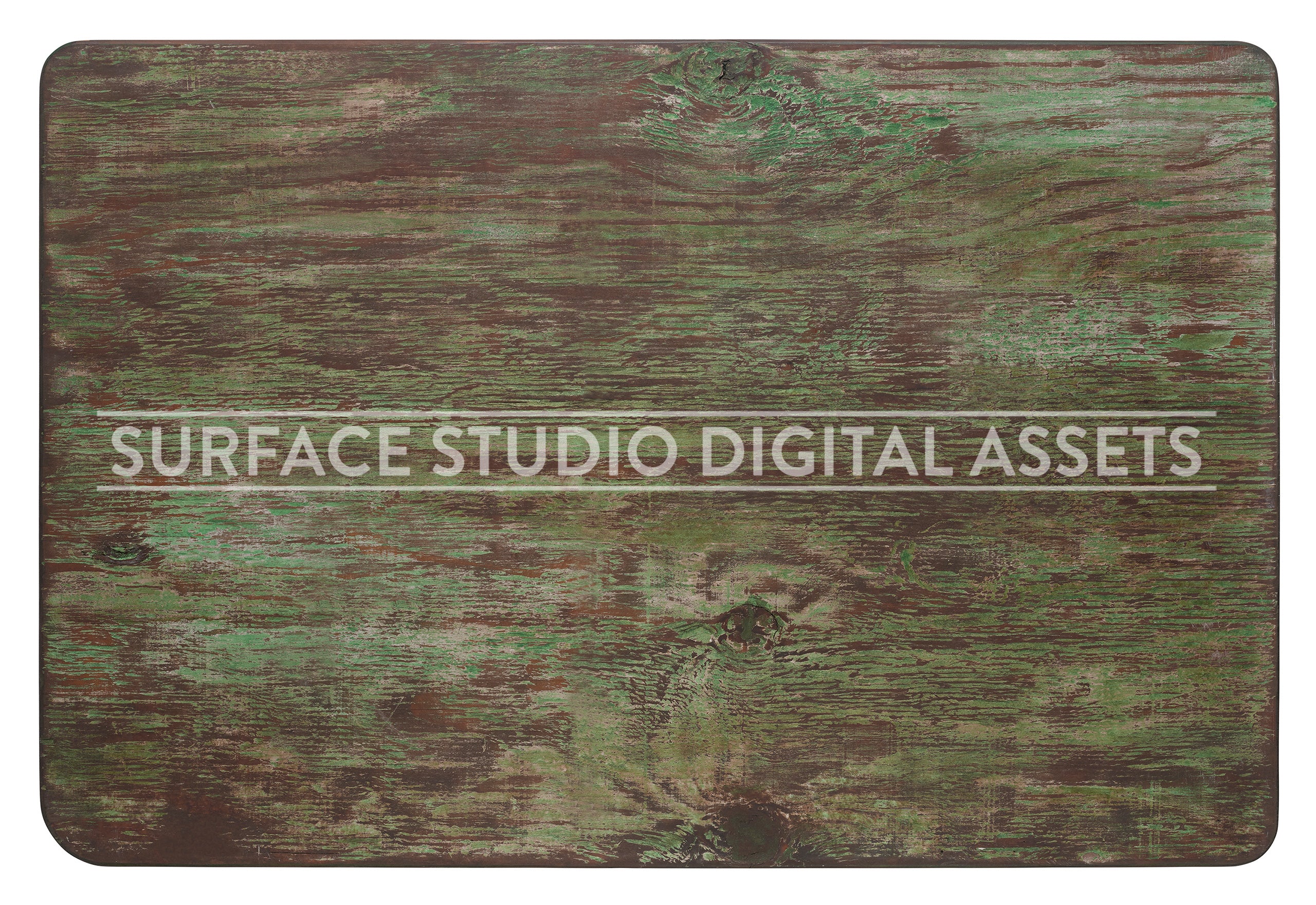 Green & Brown Old Cedar Wood Surface photographed directly from above including edges.