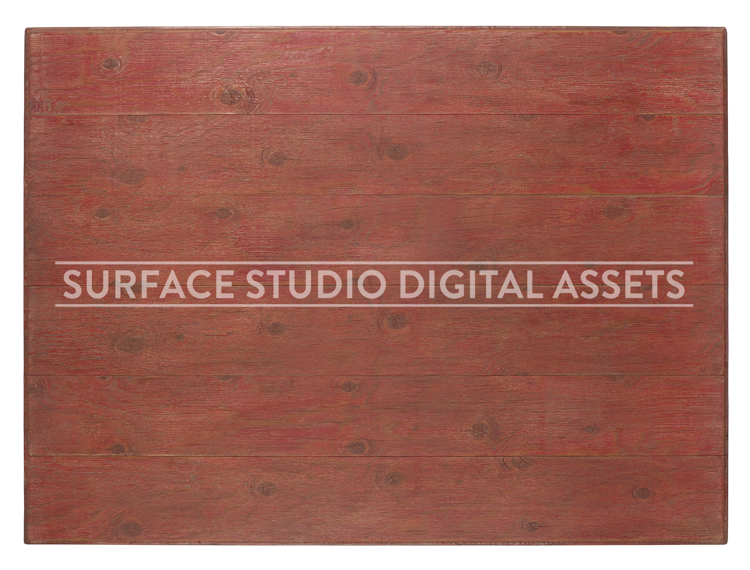 Red Distressed Knotty Cedar Wood Surface photographed directly from above including edges.