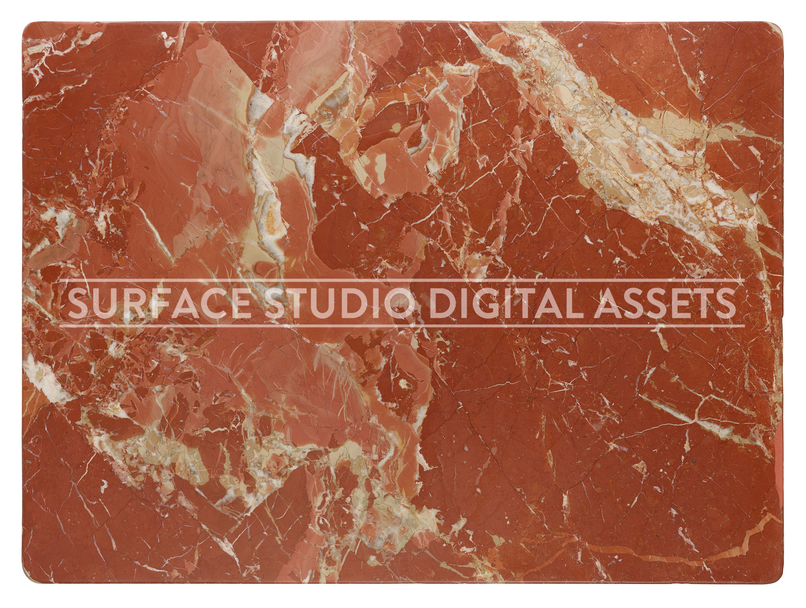 Red Lavento Marble Surface photographed directly from above including edges.