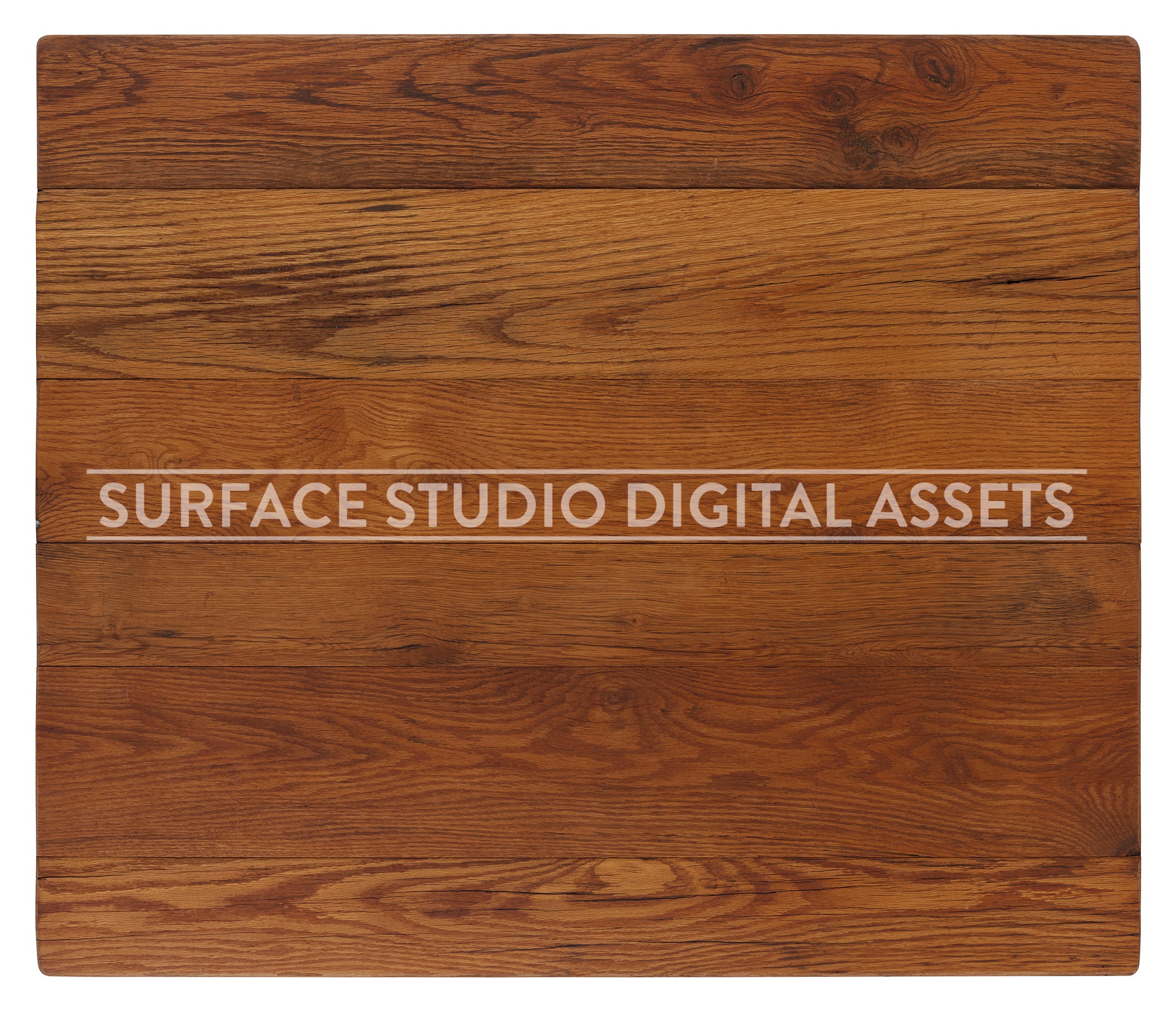 Tobacco Brown Oak Planked Wood Surface photographed directly from above including edges.
